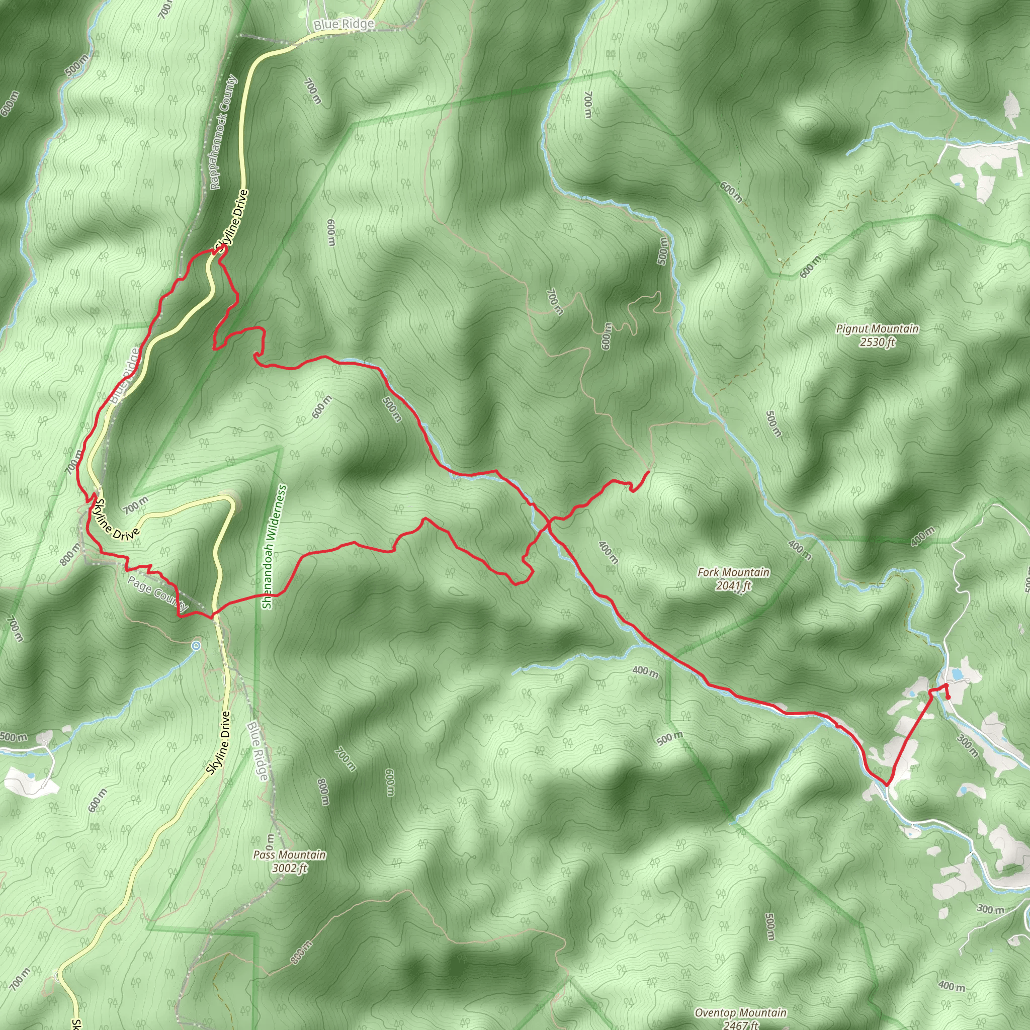 Thornton River Trail and Appalachian Trail Loop mobile static map