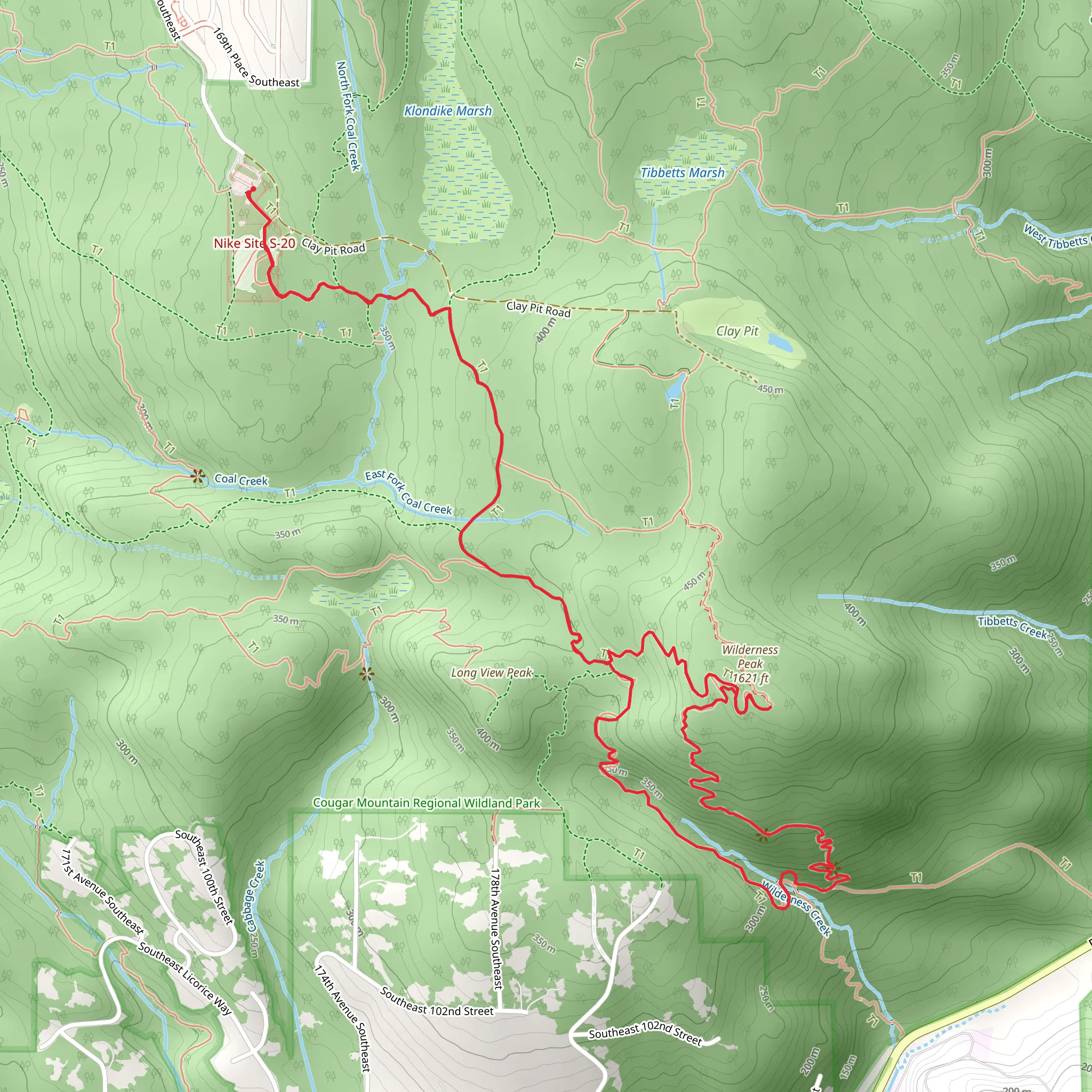 Shy Bear Trail and Wilderness Cliffs Trail mobile static map
