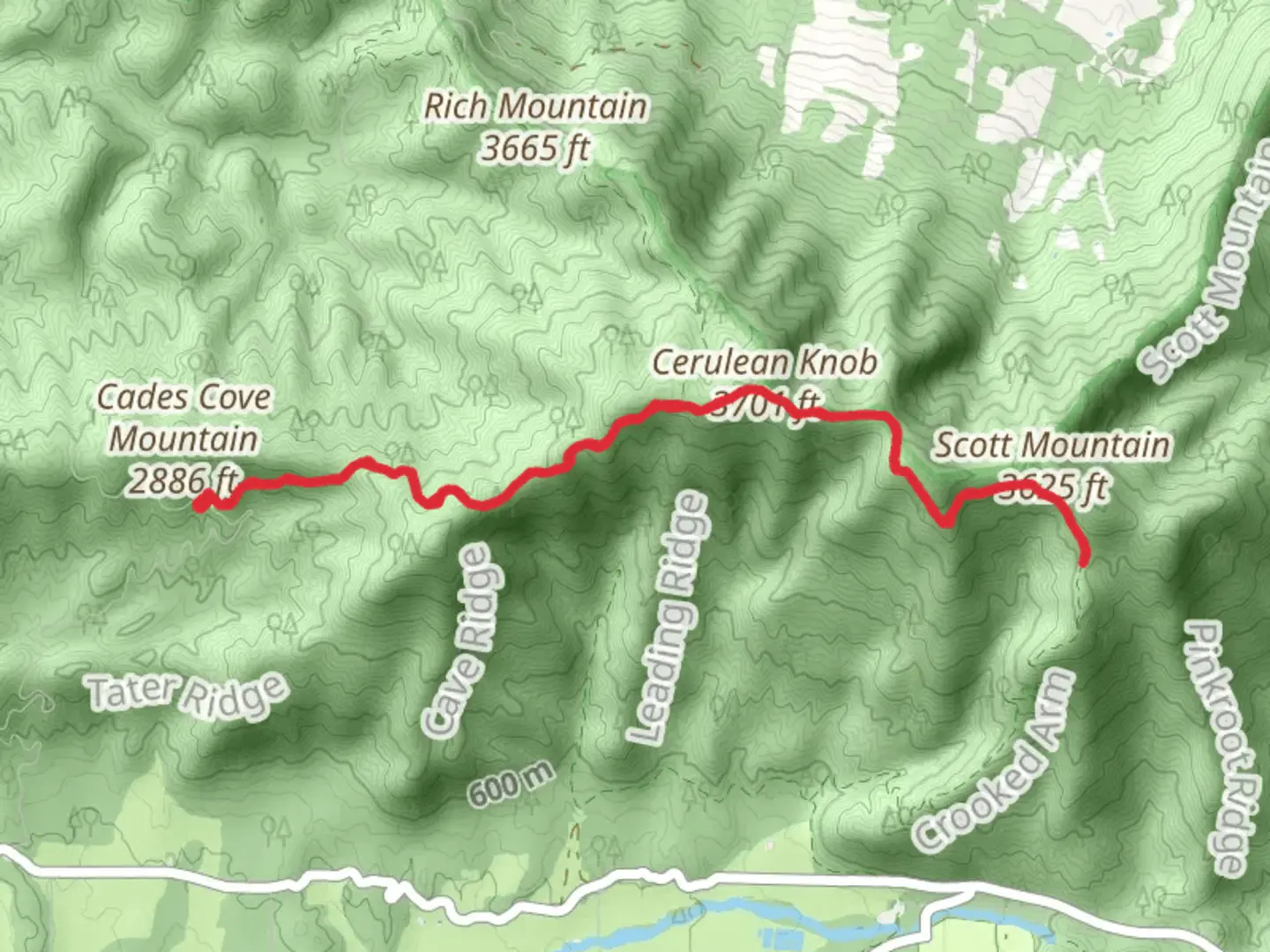 An image depicting the trail Indian Grave Gap Trail and its surrounding area.