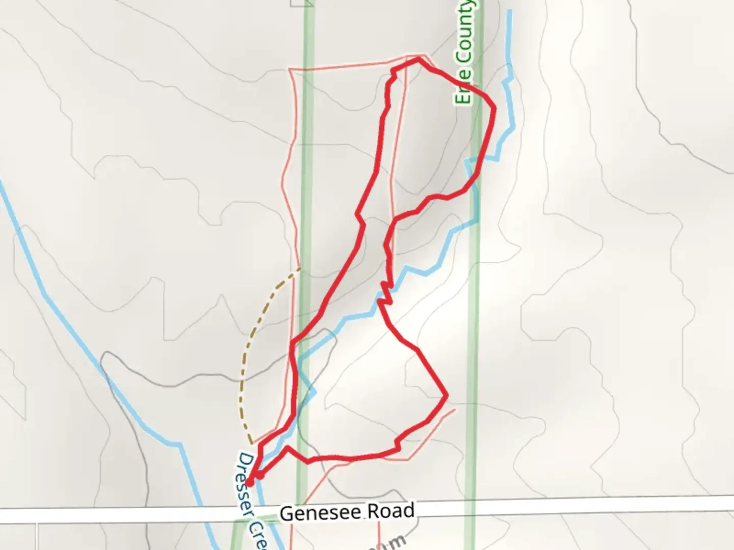 An image depicting the trail Genesee Road Loop and its surrounding area.