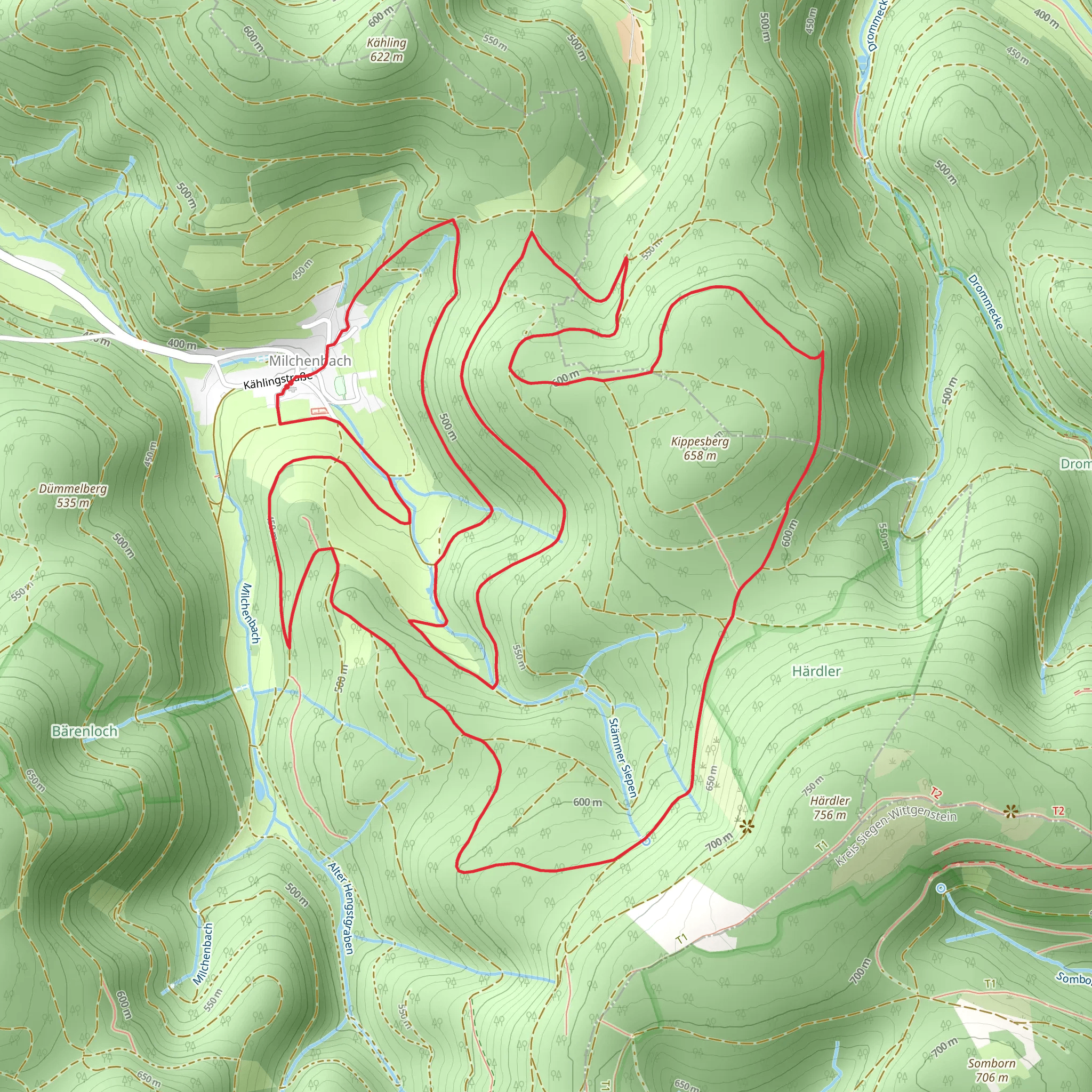 Rund um Milchenbach and Rundweg Lennestadt Loop mobile static map
