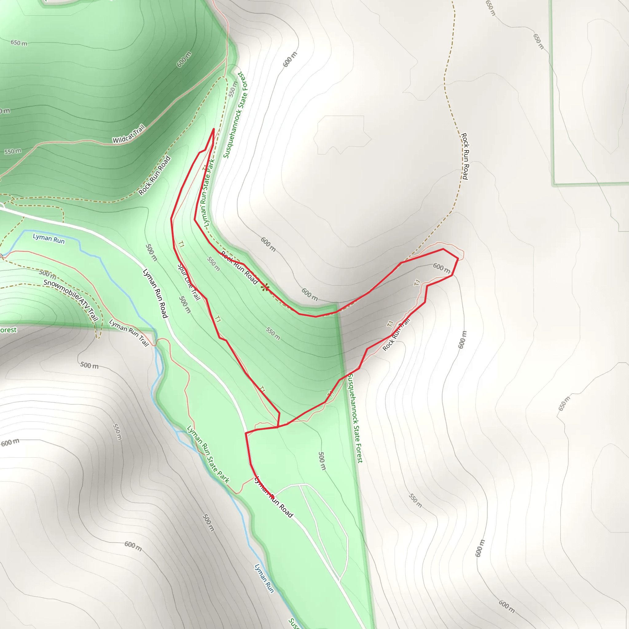 Lyman Run Road Loop mobile static map