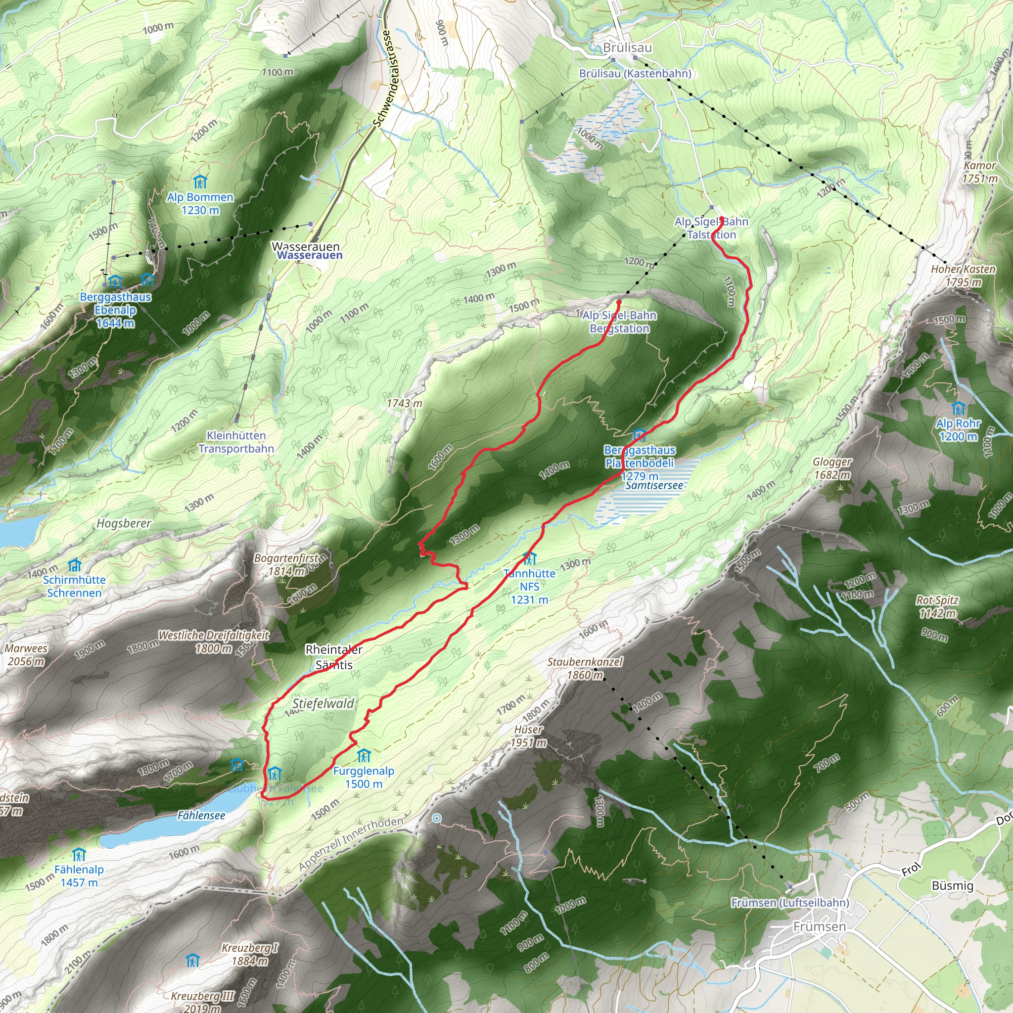 Pfannenstil - Brülisau mobile static map