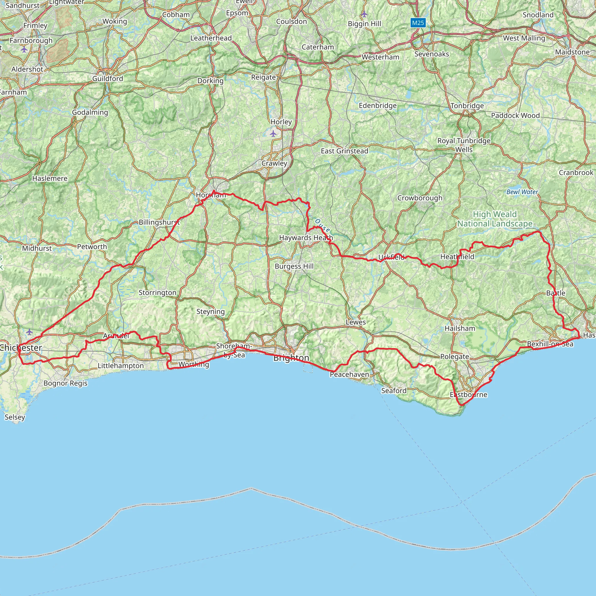 Sussex Hospices Trail mobile static map