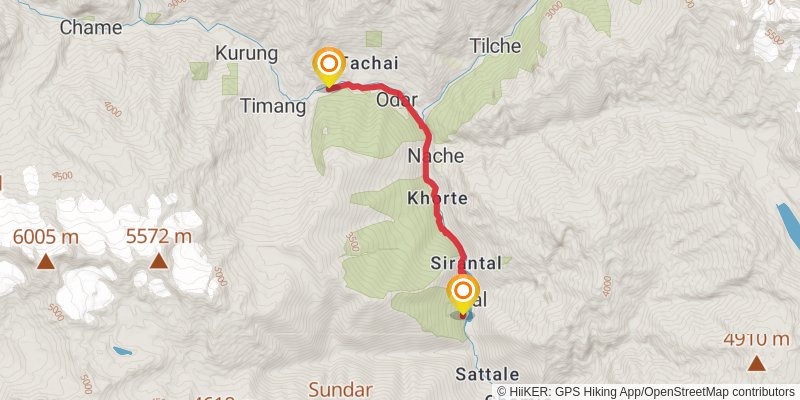 Annapurna Circuit Trek stage 3 Map