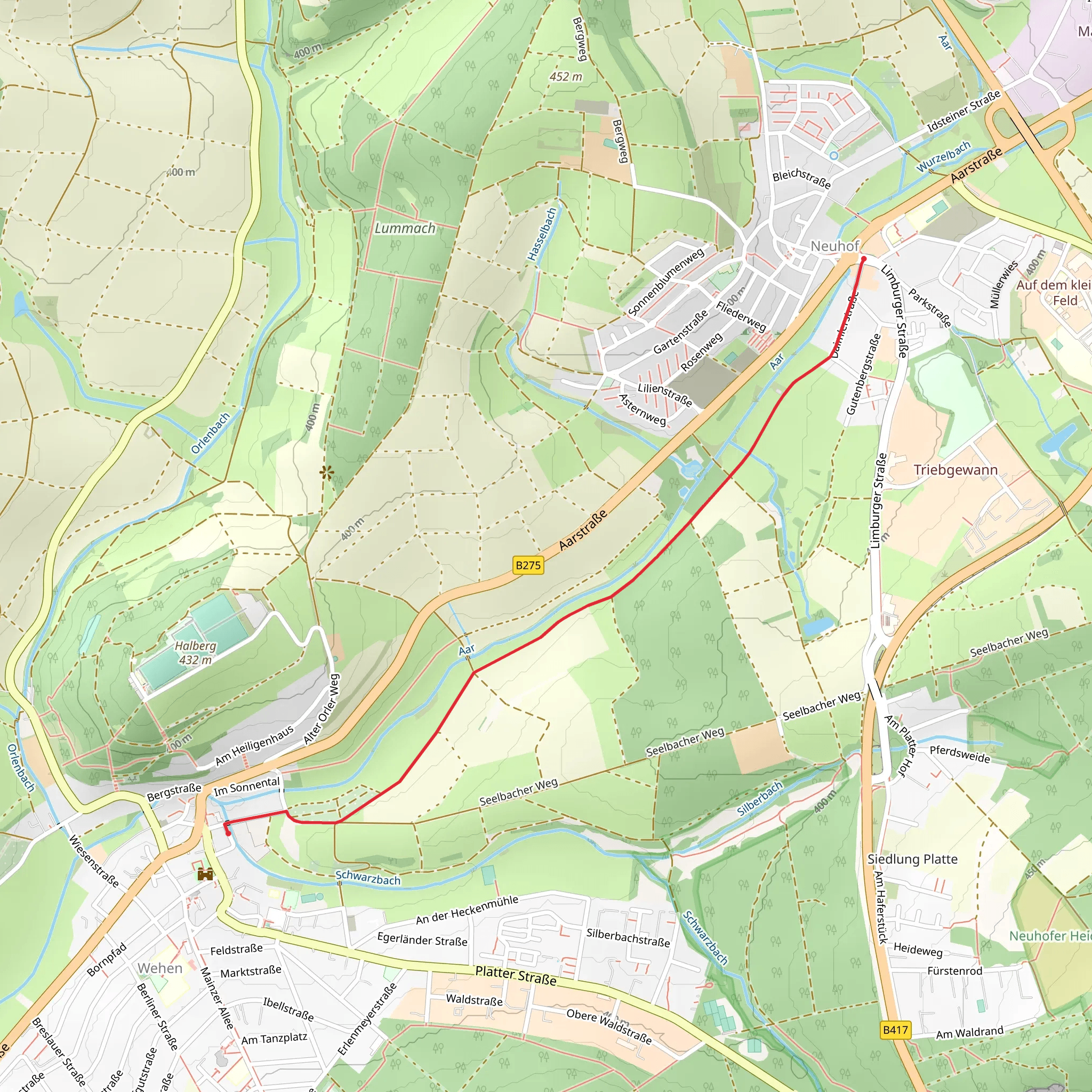 Seelbacher Weg - Neuhof mobile static map