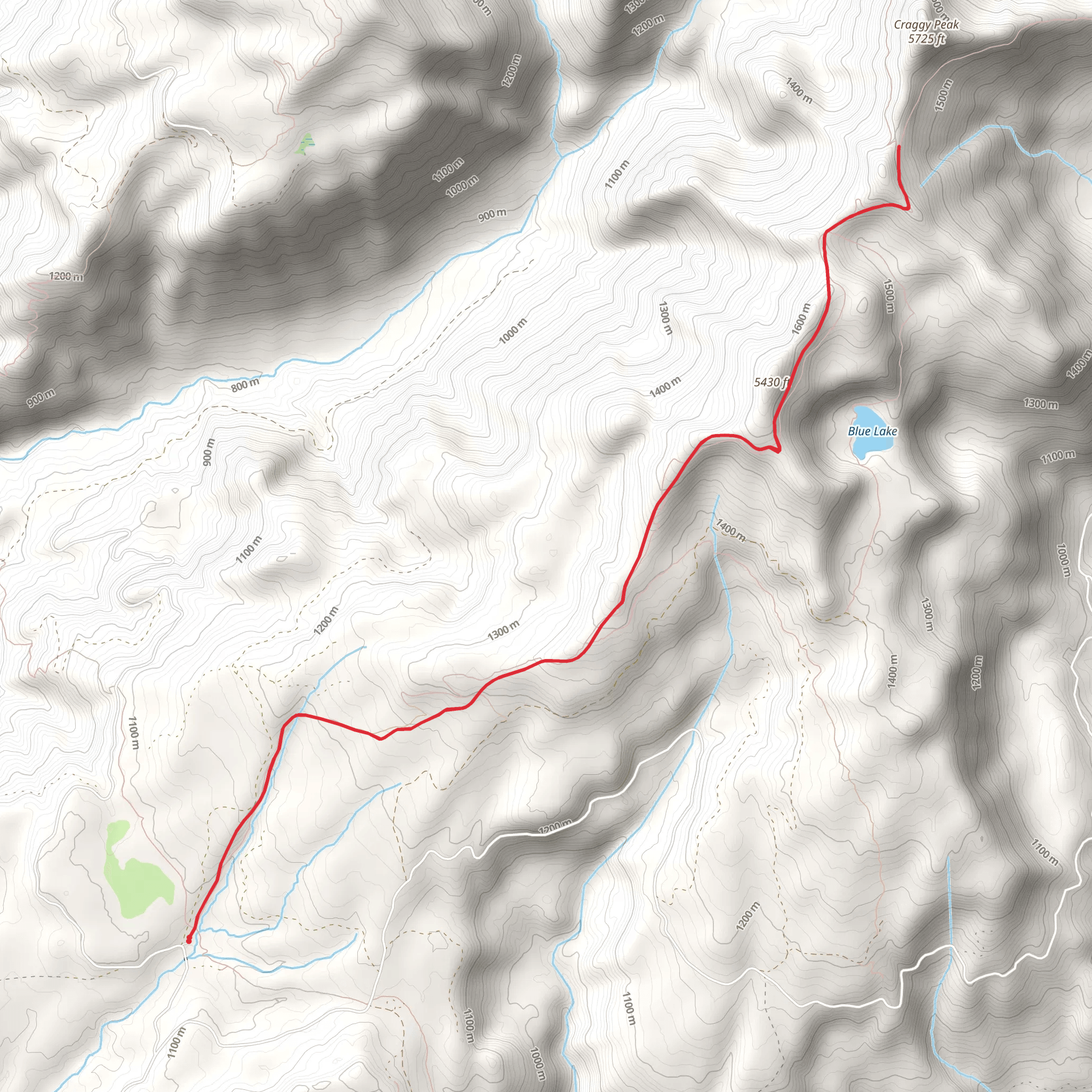 Craggy Peak Trail mobile static map