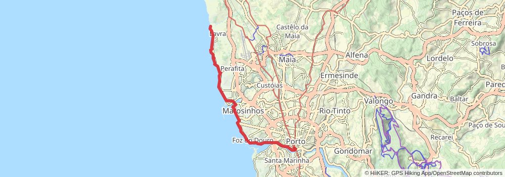 Camino Portugues da Costa stage 19 Map
