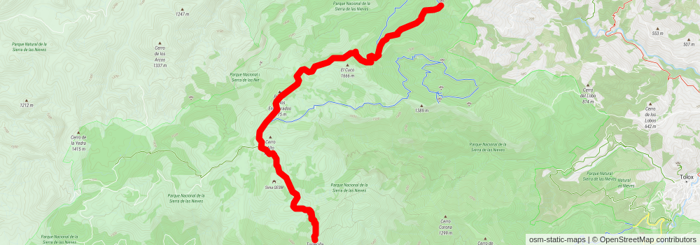 Fuente Pilar de Tolox – Pico Torrecilla from Yunquera stage 2 Map