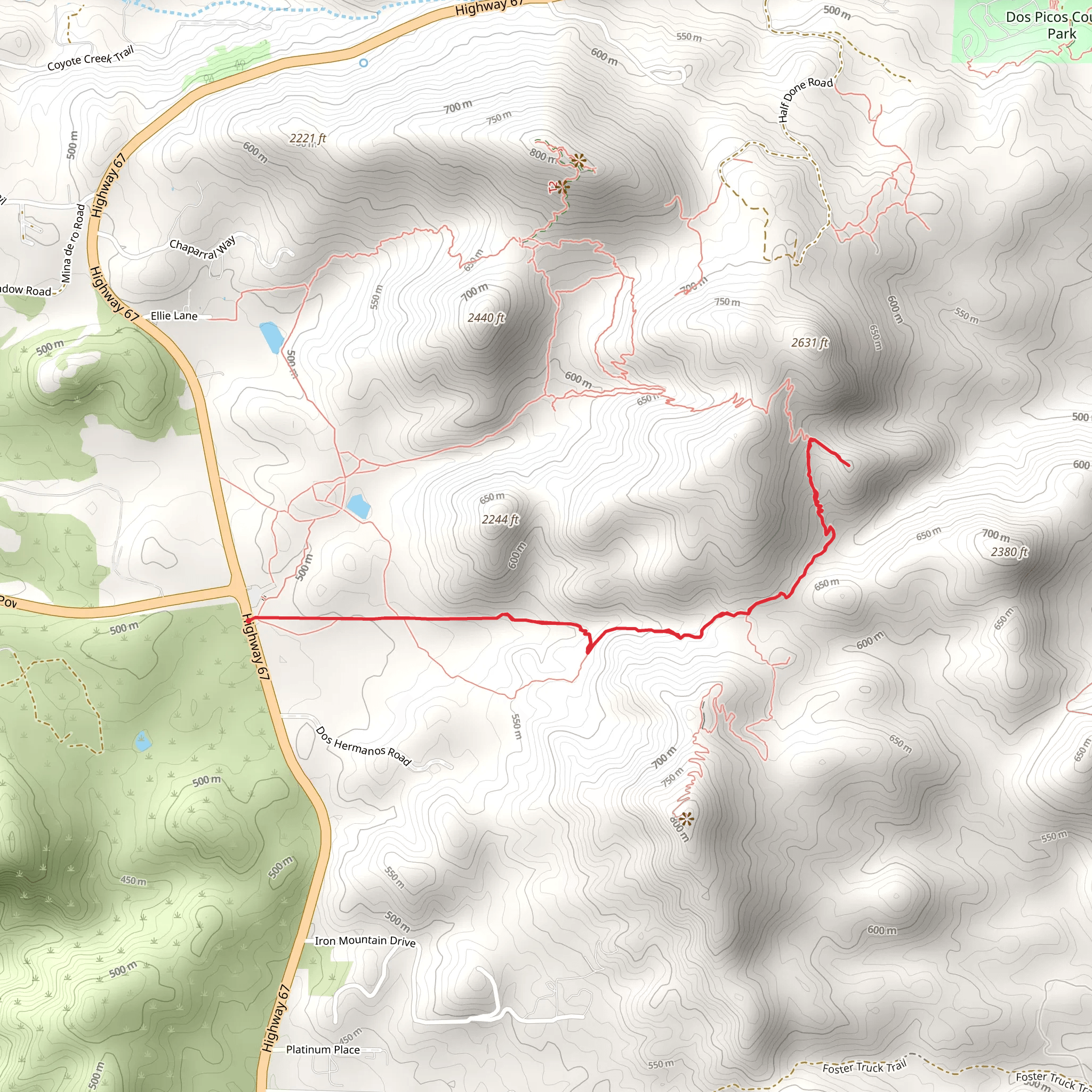 Iron Mountain Peak Trail - Short mobile static map