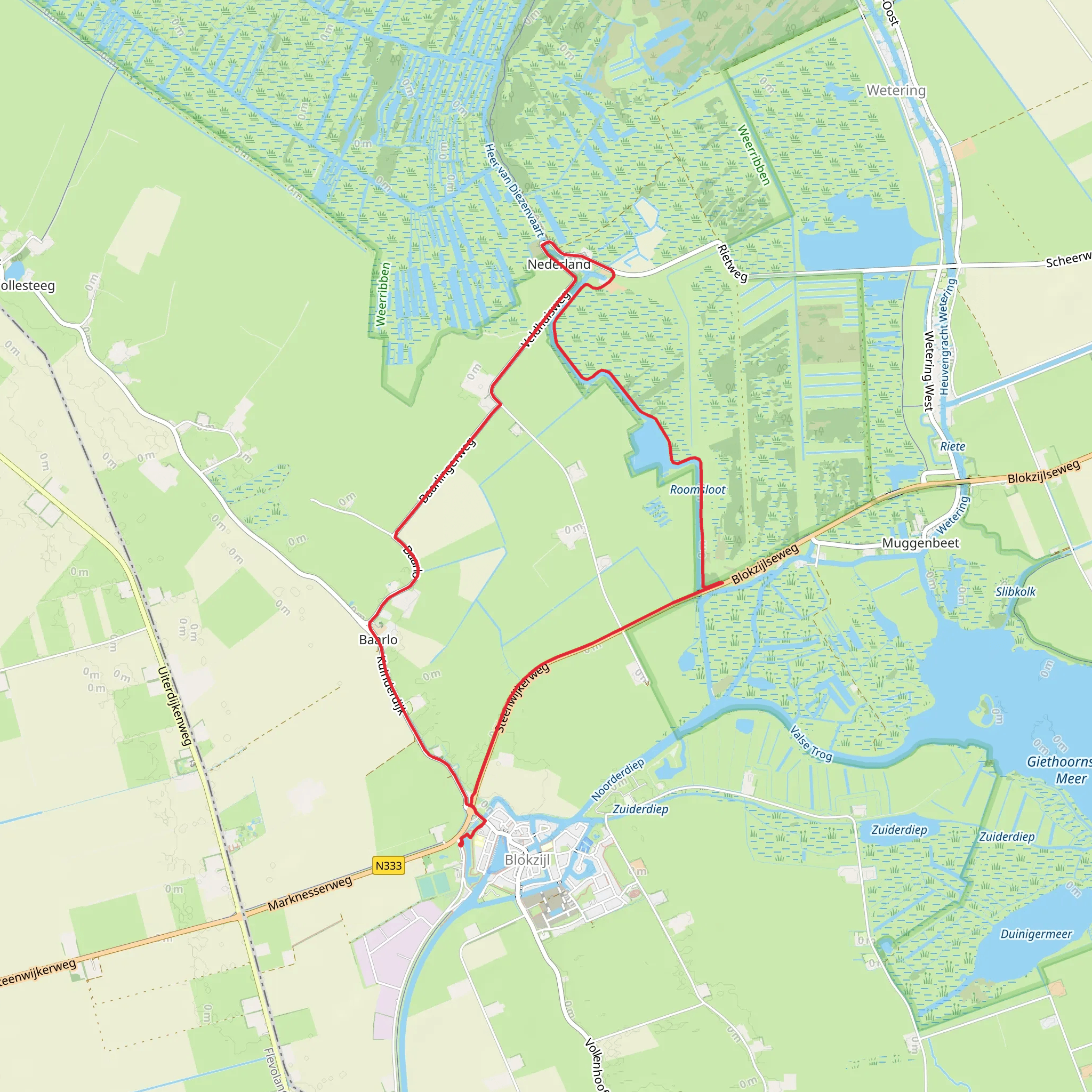 Roomsloot, Baarlingerpolder and Noorderpolder Loop mobile static map