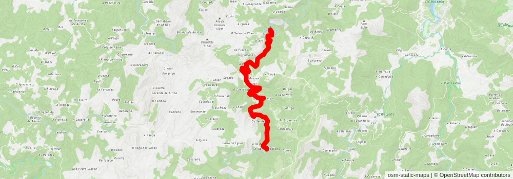 Ruta Ribeira do Bispo - Miradoiro de Augas Caidas PR G 204 stage 2 Map