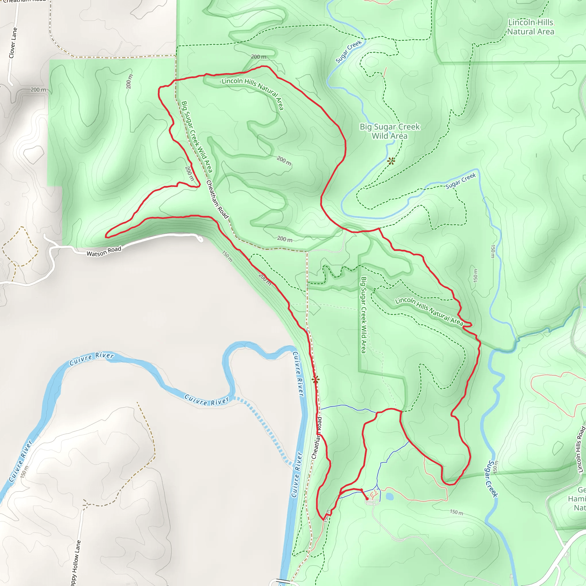 Frenchman's Bluff Trail and Cuivre River Trail South Loop mobile static map