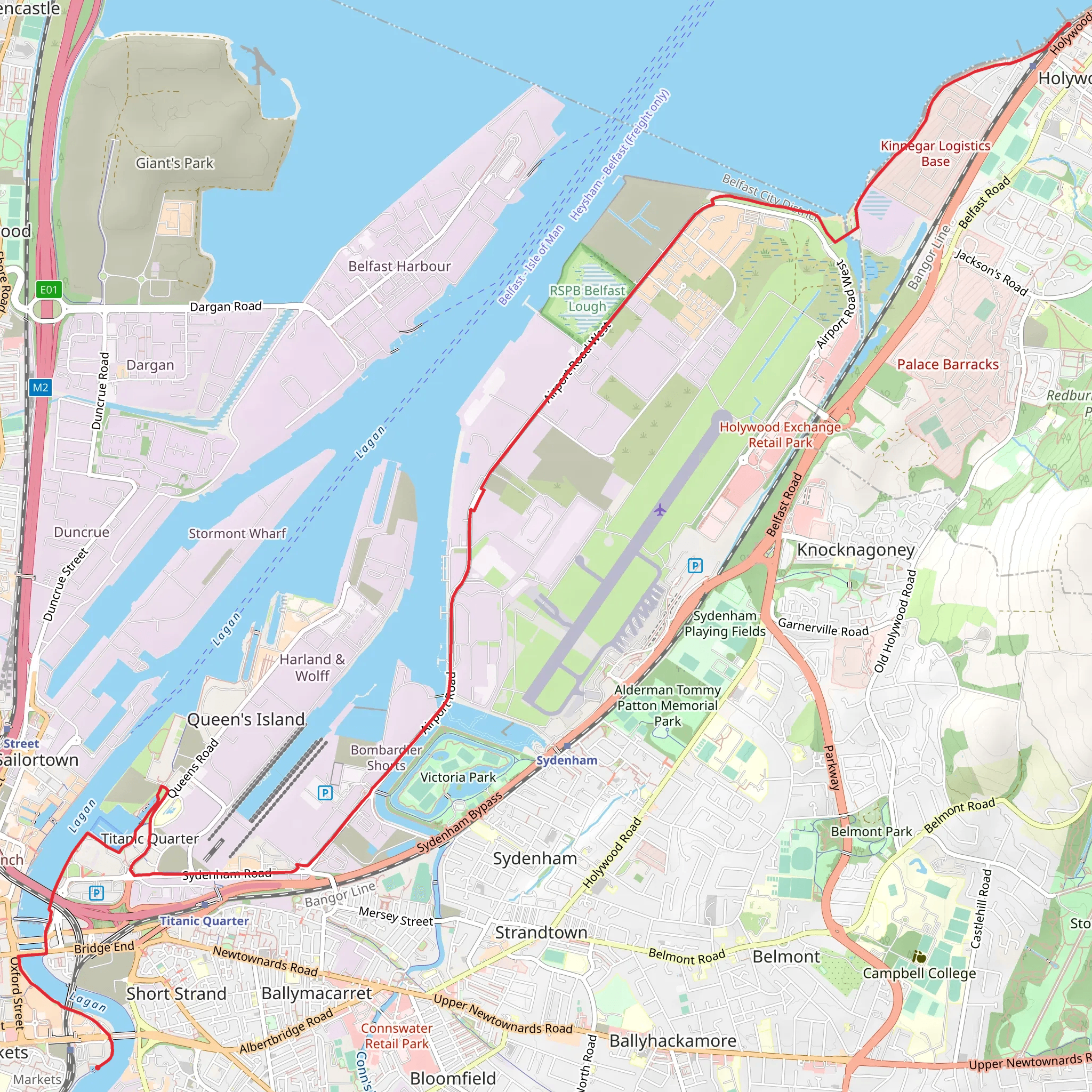 Belfast To Holywood mobile static map