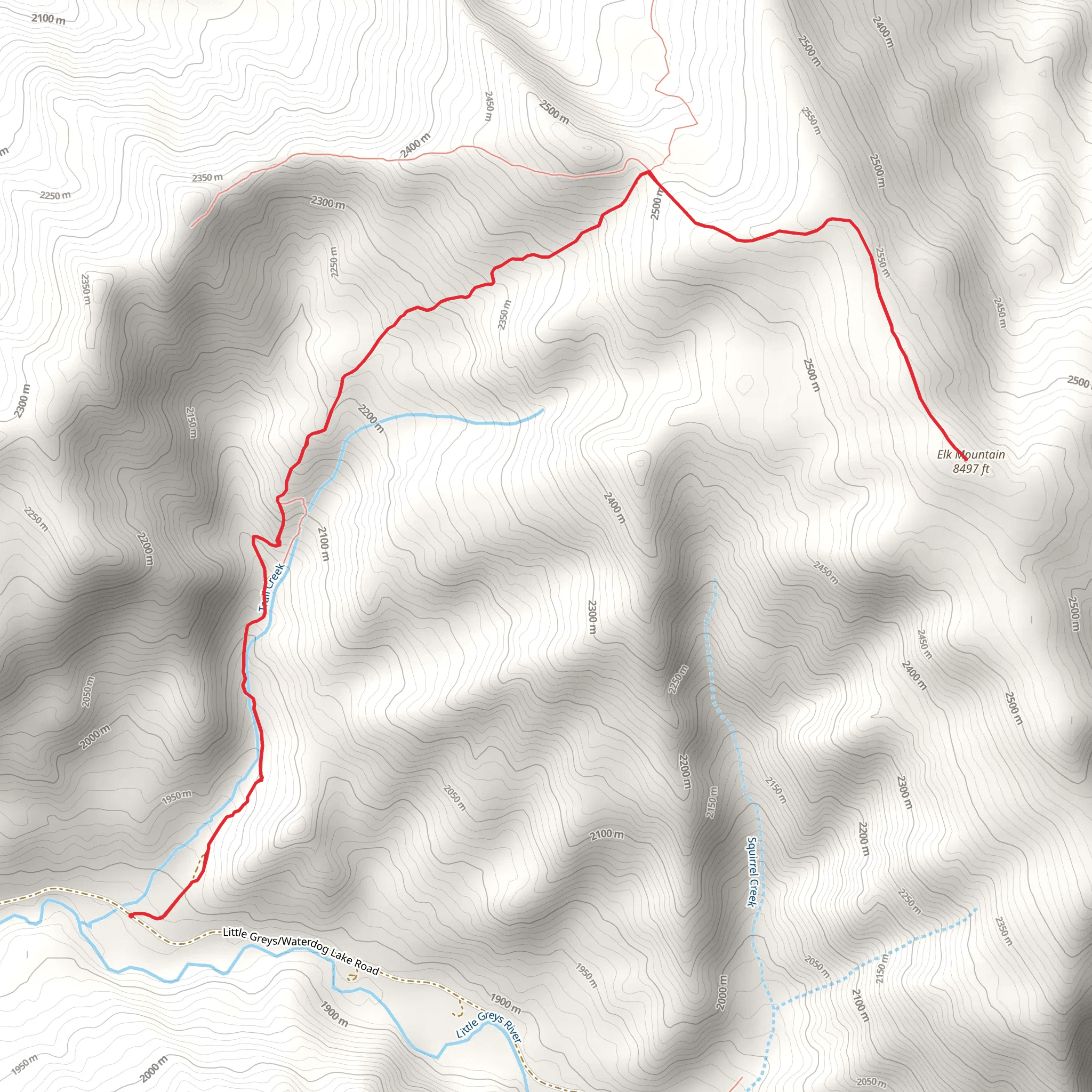 Elk Mountain via Trail Creek Trail mobile static map