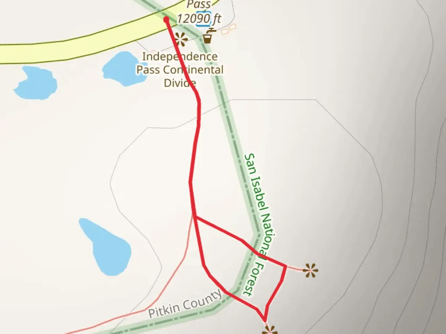 An image depicting the trail Independence Pass Overlook Trail and its surrounding area.