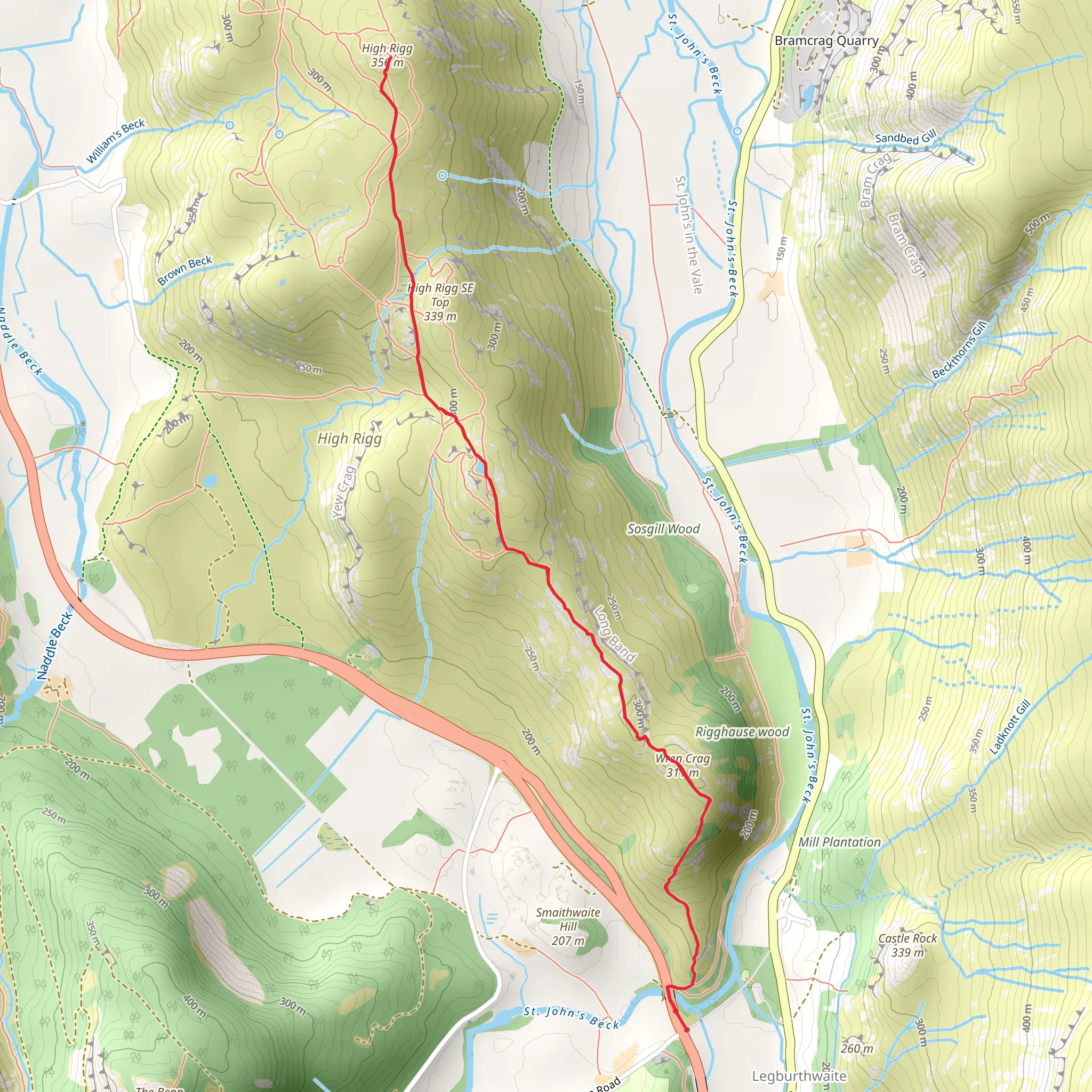 High Rigg Walk mobile static map