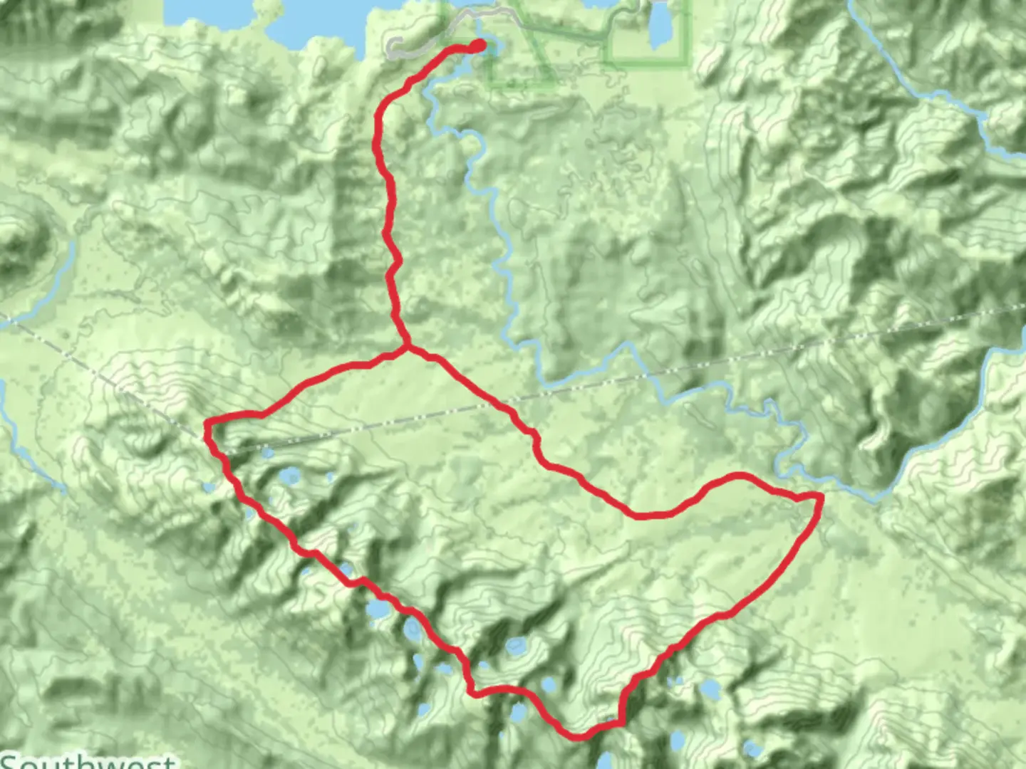 An image depicting the trail Western Arthurs A - K Trail and its surrounding area.