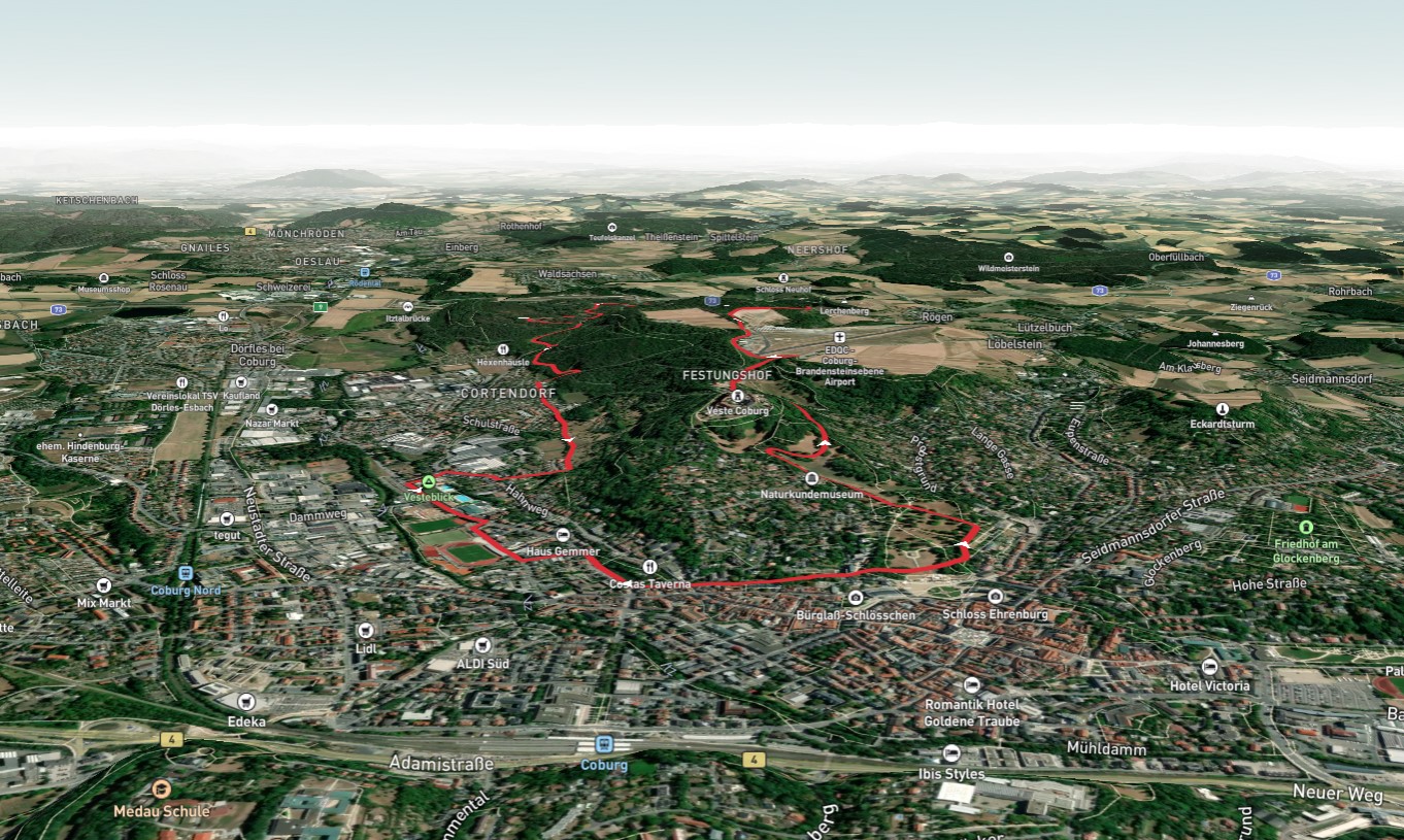 Rittersteich via Rollitour Coburg and Saar Schlesien Weg