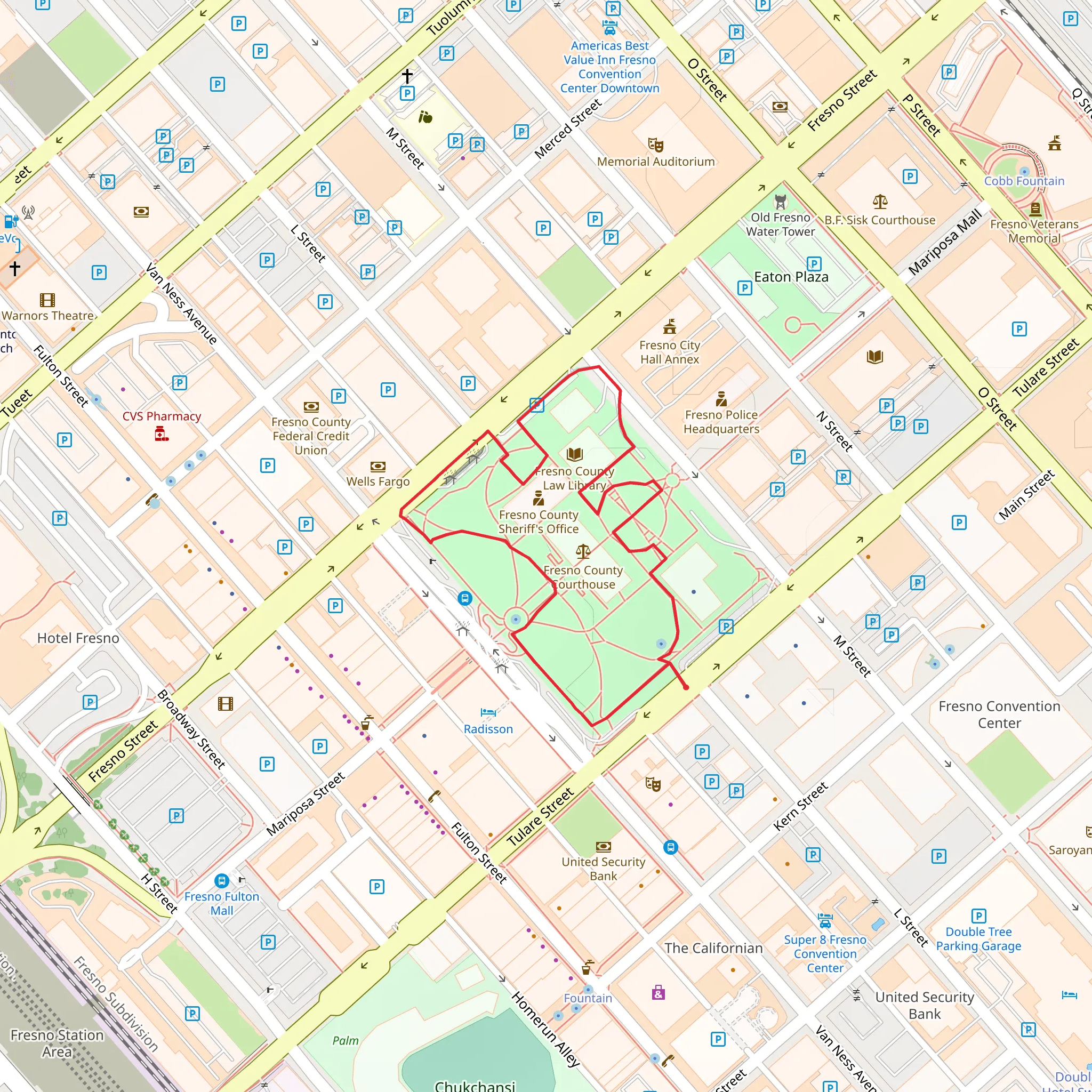Courthouse Park Loop mobile static map