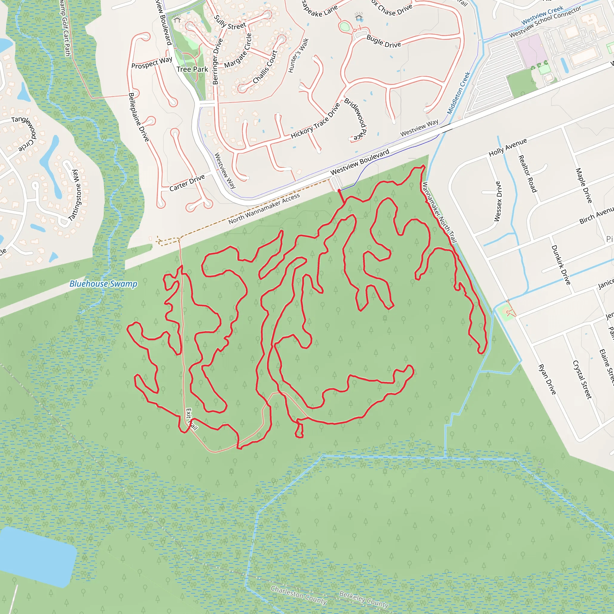 Wannamaker North Loop Trail mobile static map