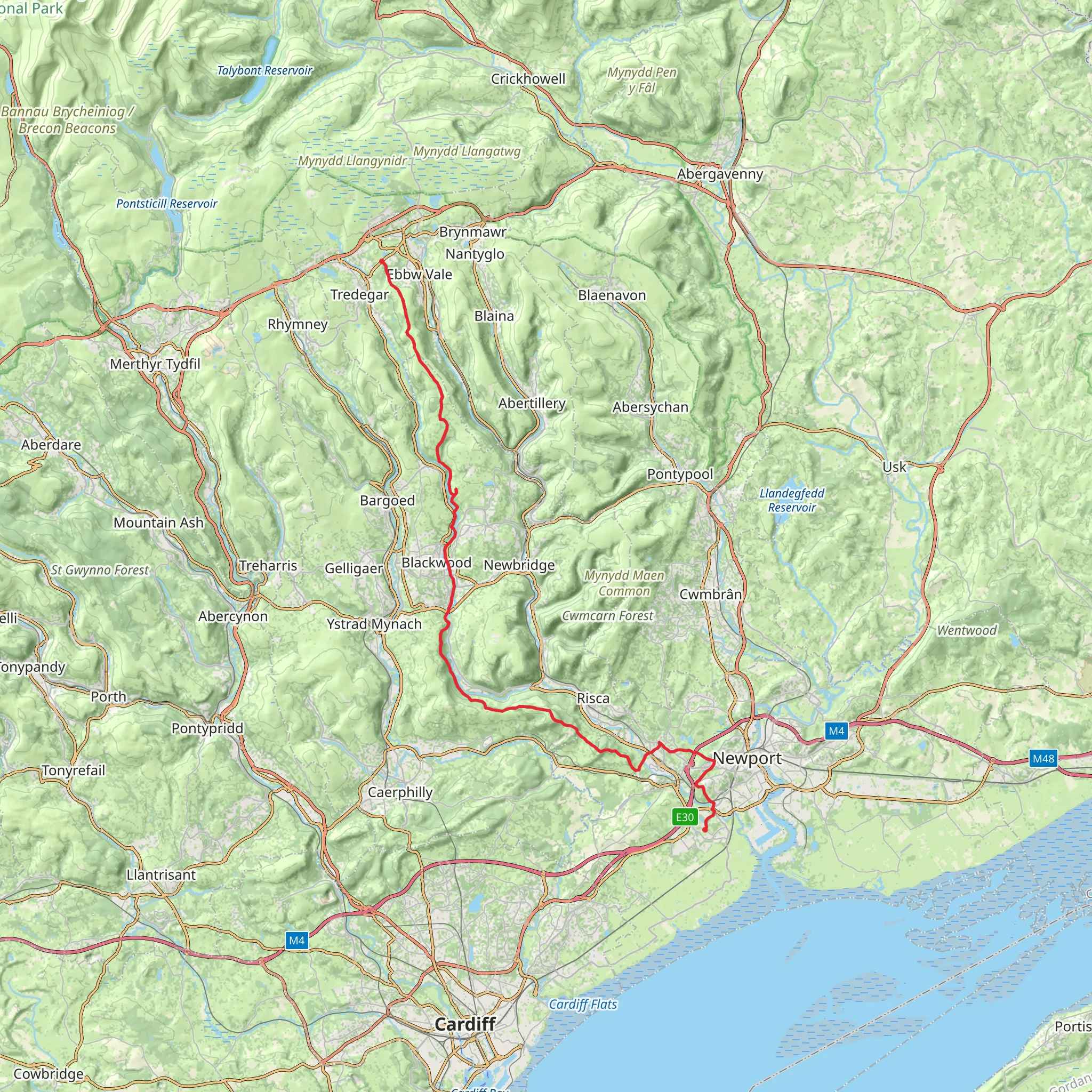 Sirhowy Valley Walk mobile static map