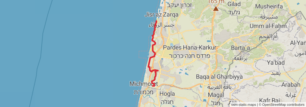 Israel National Trail stage 16 Map