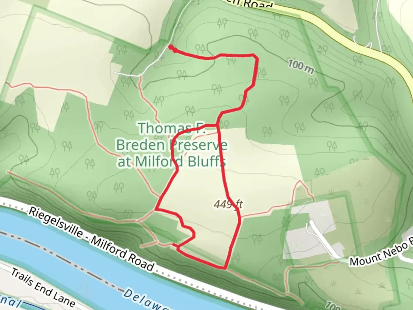 An image depicting the trail Delaware River Overlook Loop and its surrounding area.