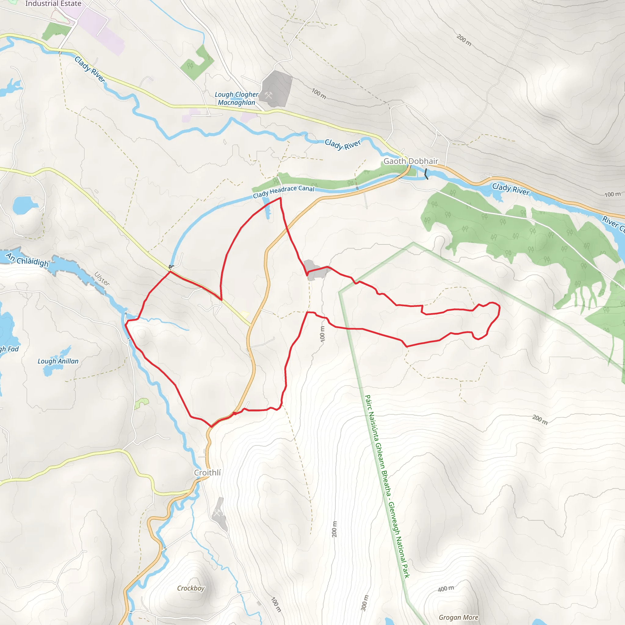 Crolly - Lub Loch na Caillí mobile static map