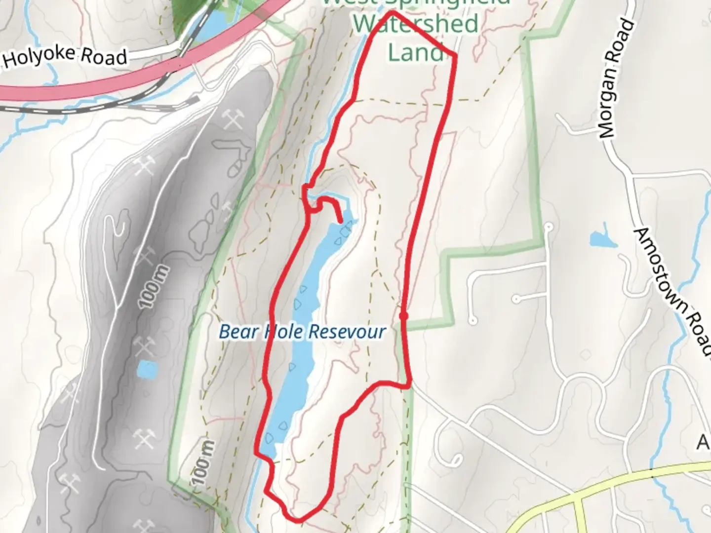 An image depicting the trail Bear Hole Reservoir Loop and its surrounding area.