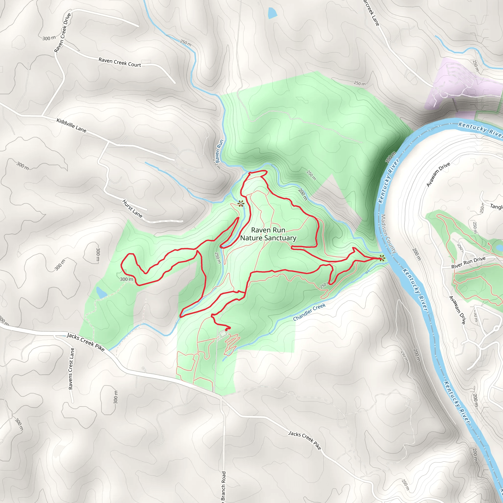 Raven Run Red Loop Trail mobile static map