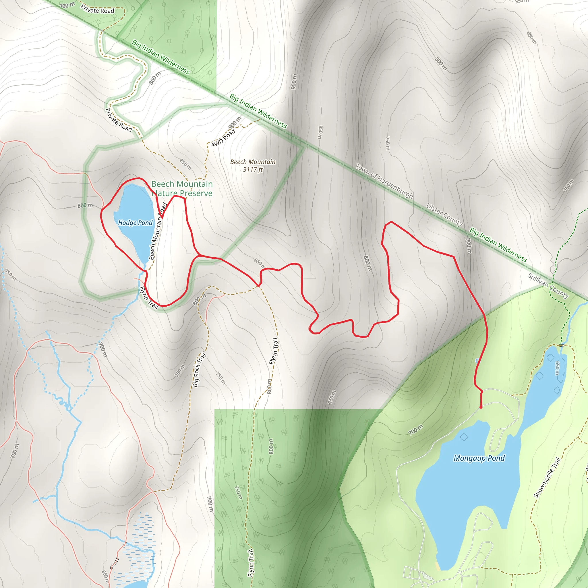 Hodge Pond Loop Trail mobile static map