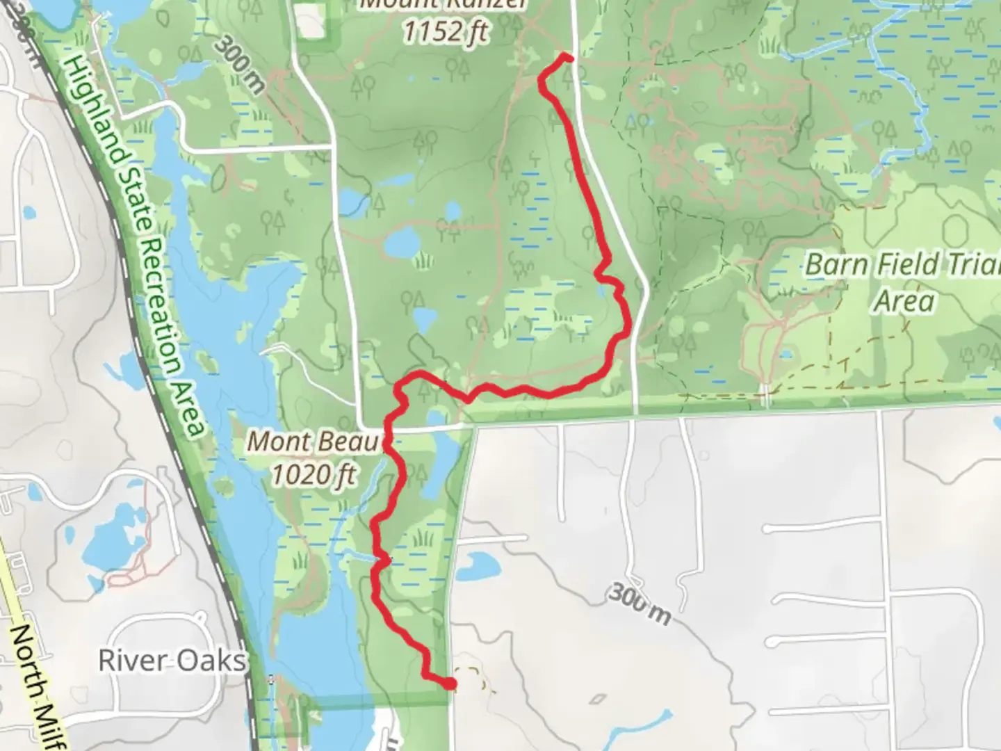 An image depicting the trail Milford Connector and its surrounding area.