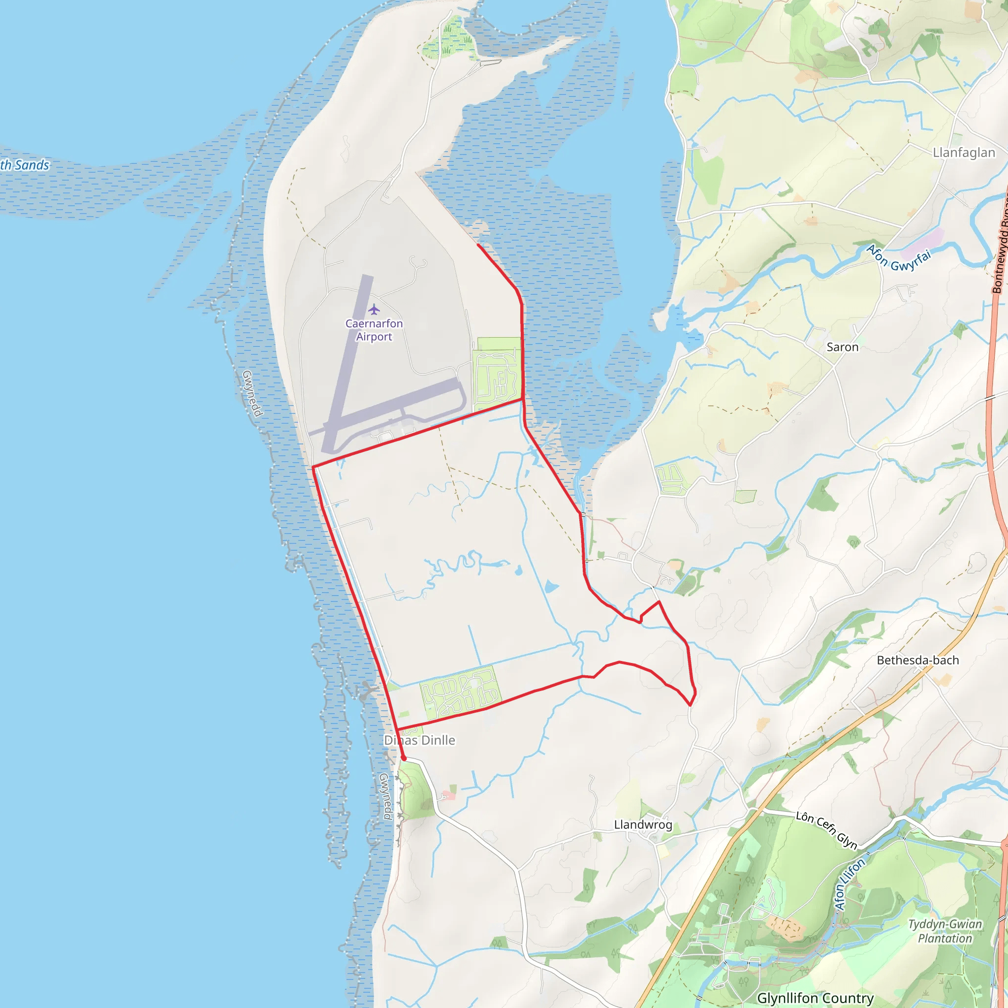 Foryd Bay from Dinas Dinlle mobile static map