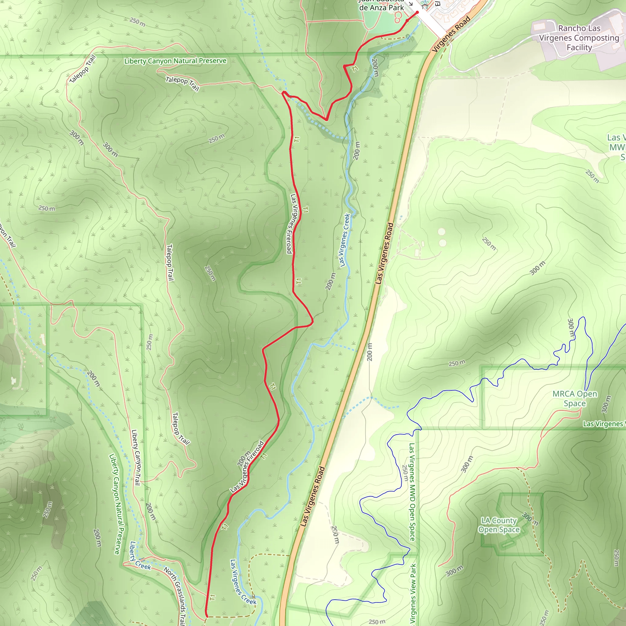 Las Virgenes Trail mobile static map