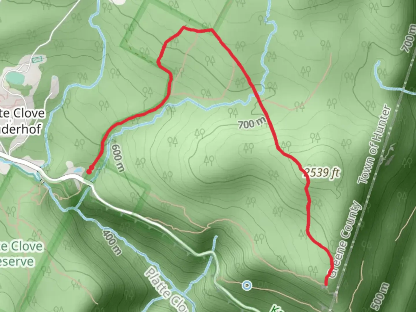 An image depicting the trail Devils Kitchen Out and Back and its surrounding area.
