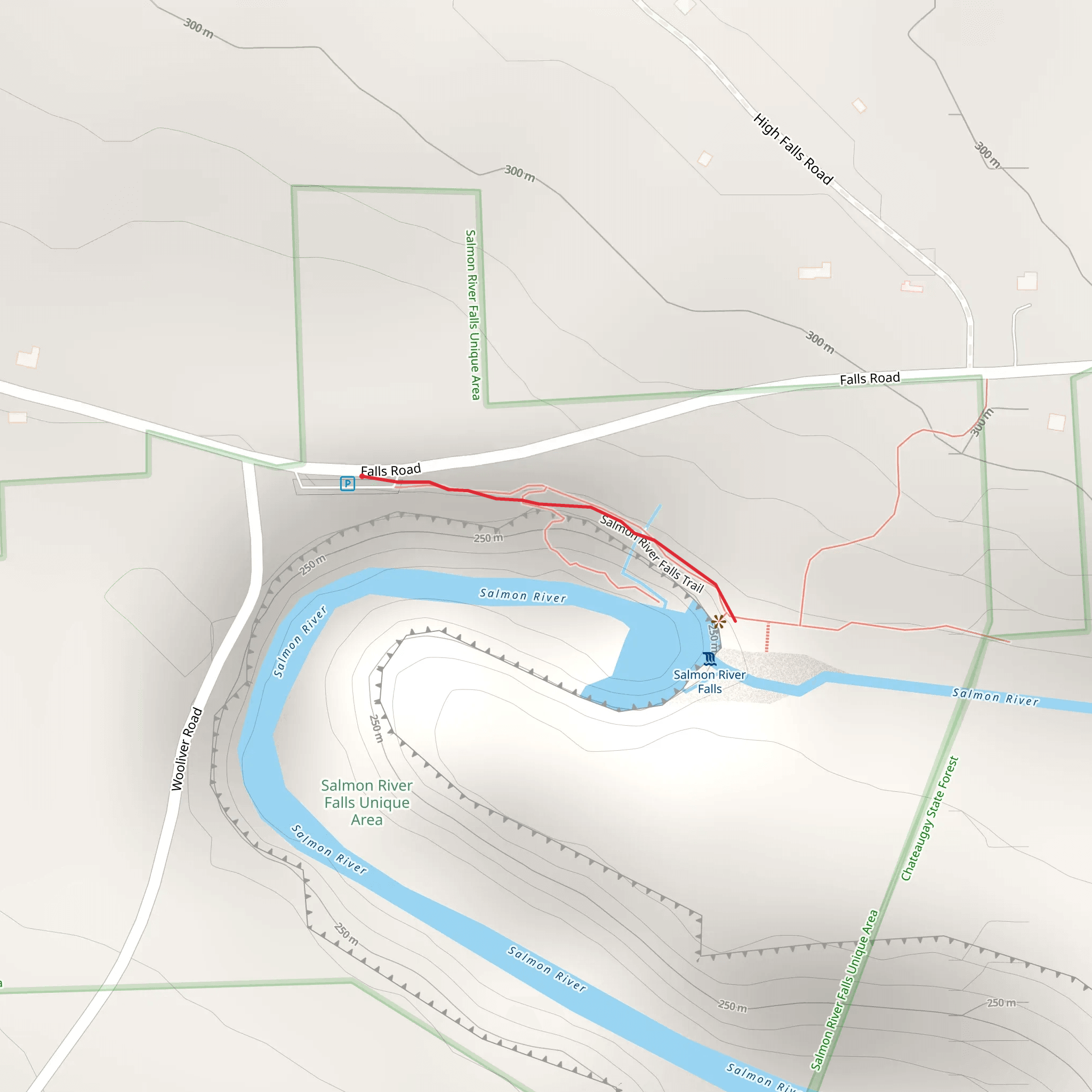Salmon River Falls Trail mobile static map