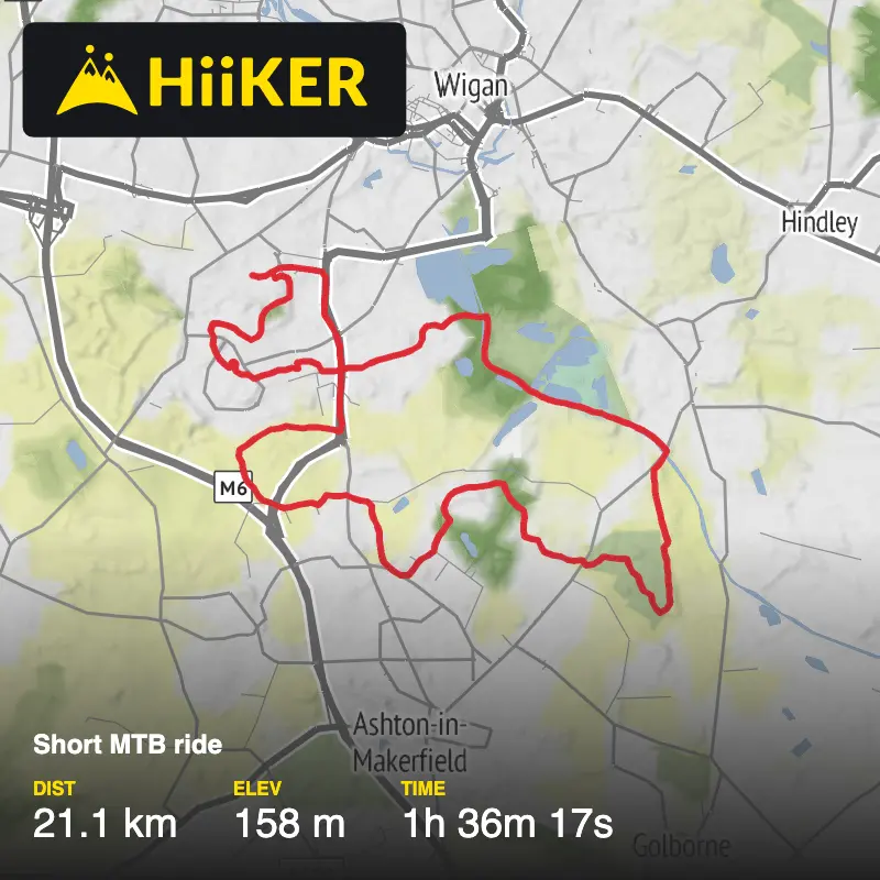 A map preview of the recording Short MTB ride .