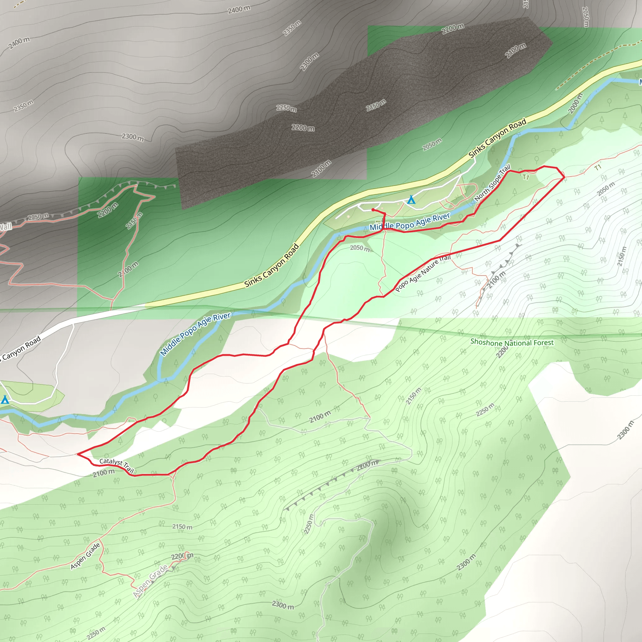 Catalyst - Popo Agie Nature Loop Trail mobile static map