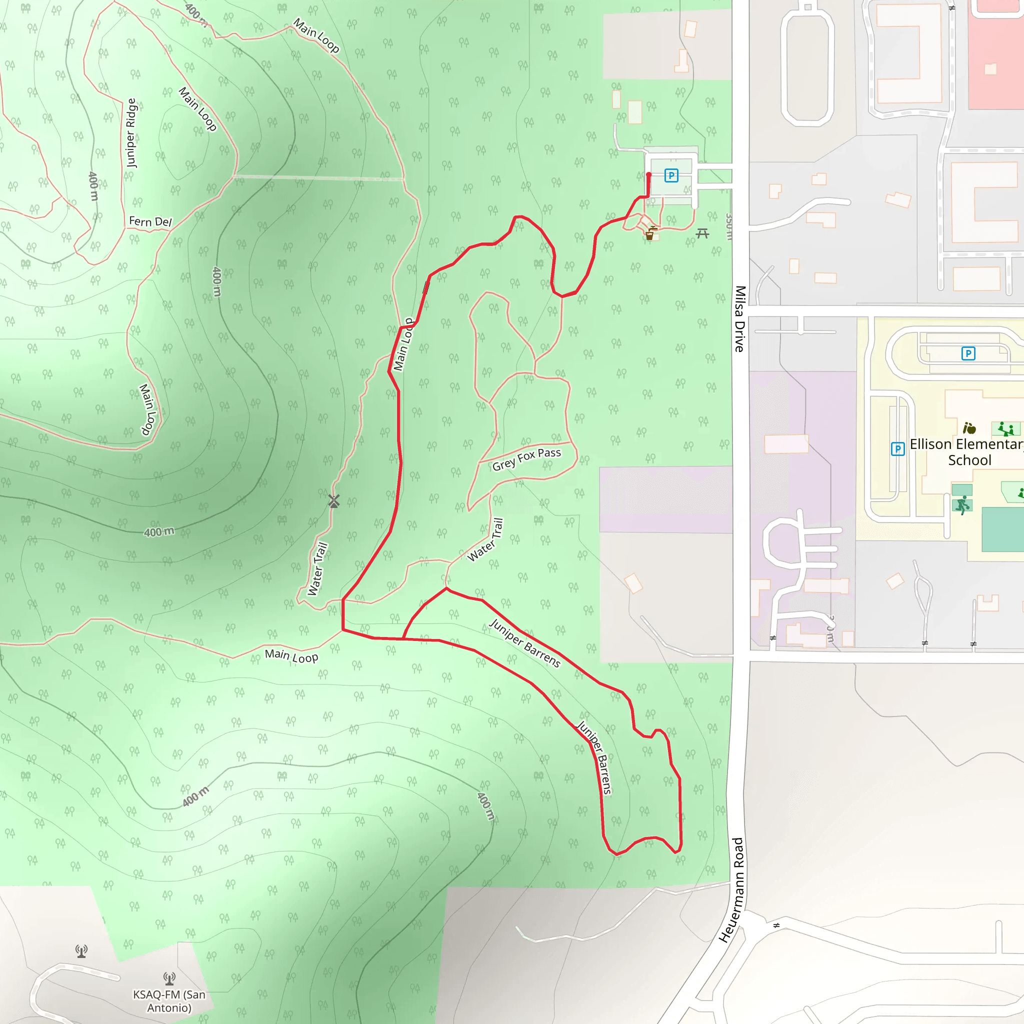 Juniper Barrens Loop mobile static map