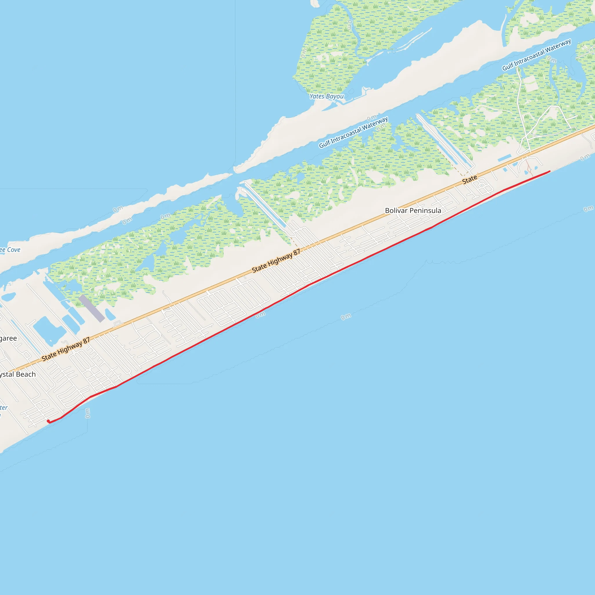 Crystal Beach mobile static map