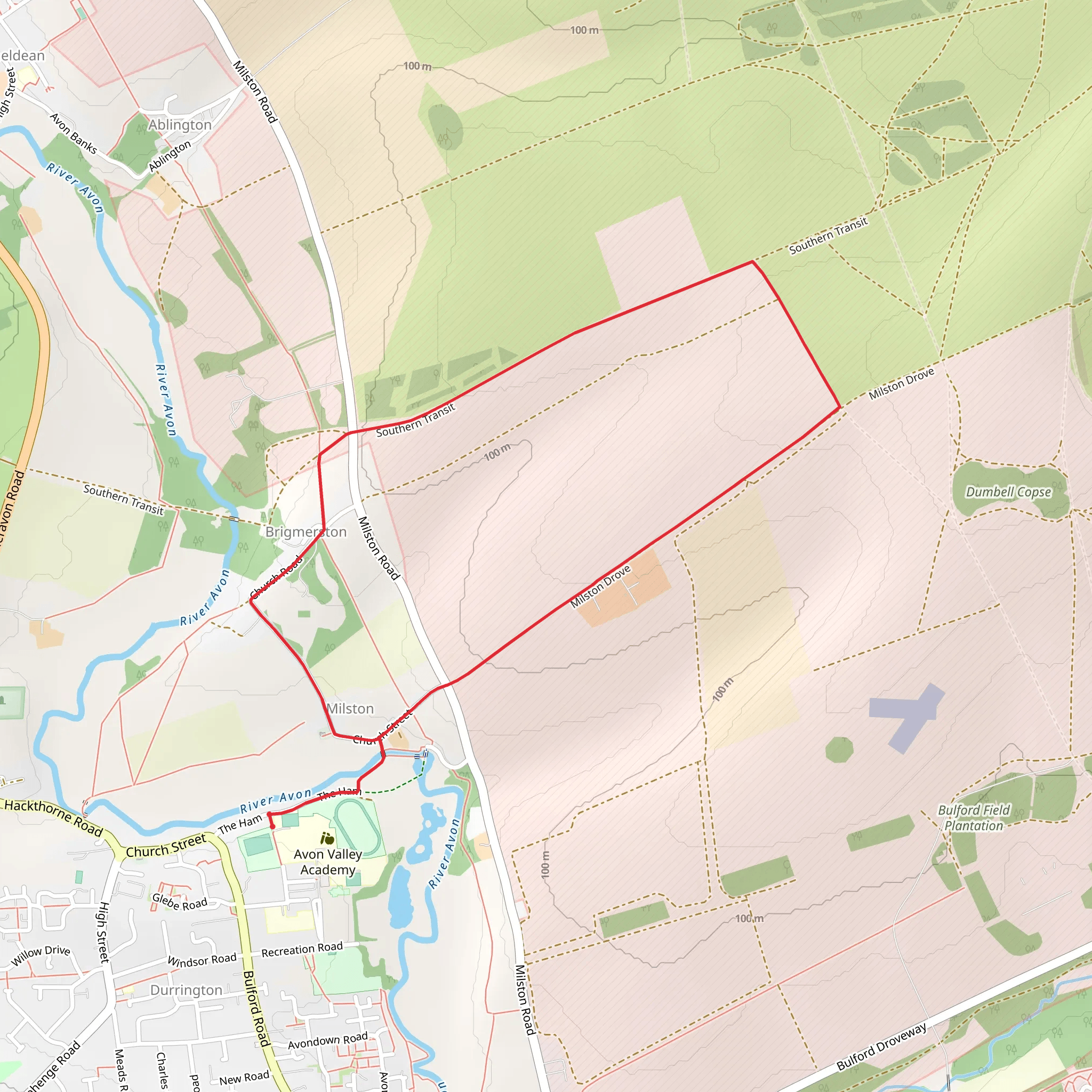 Milston Loop mobile static map