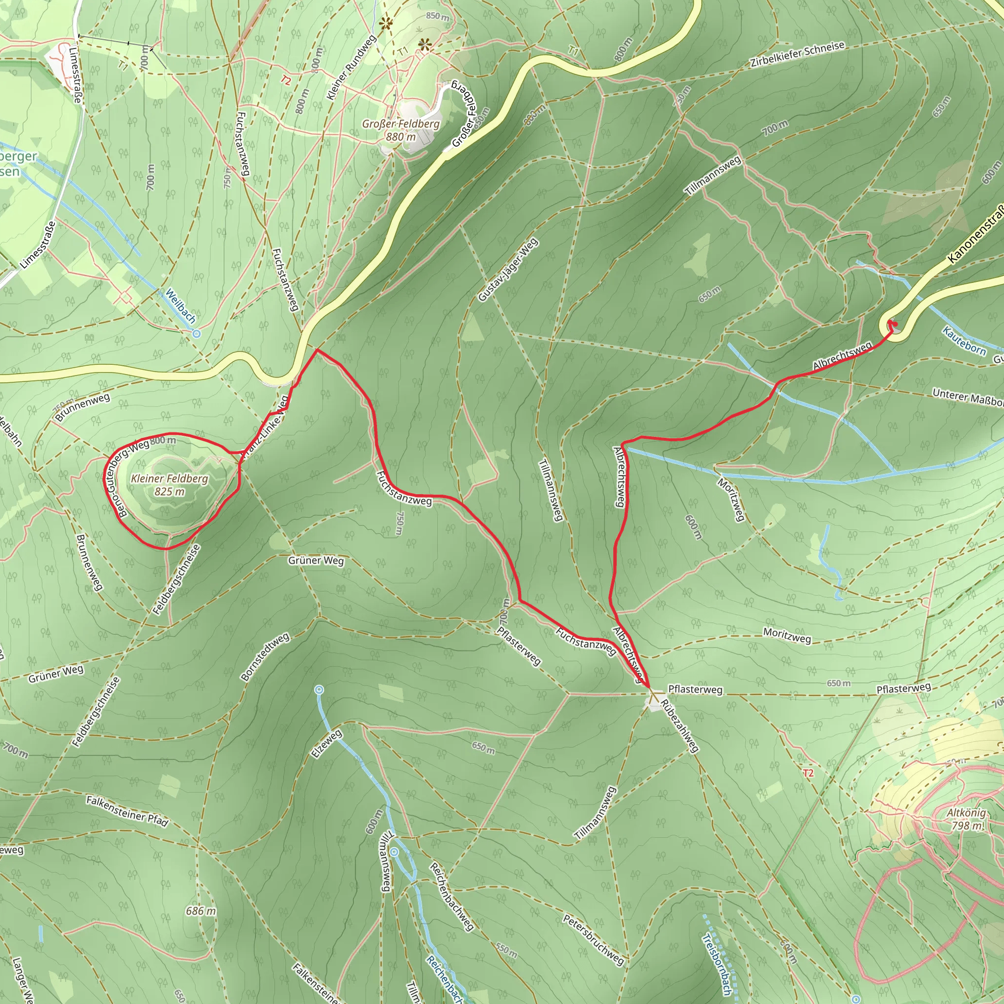 Albrechtsweg, Fuchstanzweg and Beno-Gutenberg-Weg Loop mobile static map
