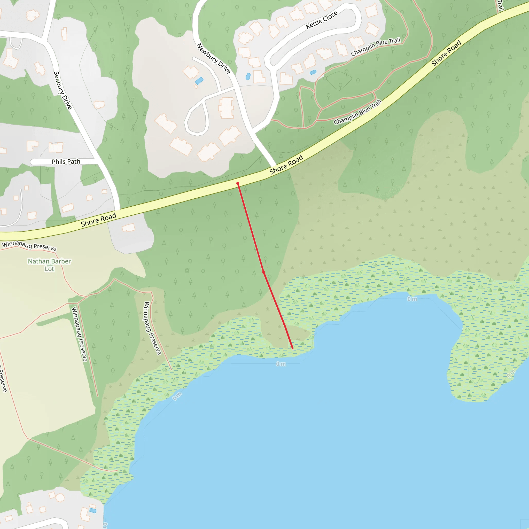 Shore Road mobile static map