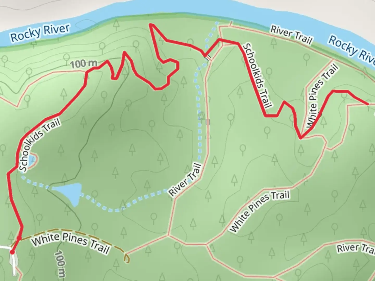 An image depicting the trail Schoolkids Trail and its surrounding area.