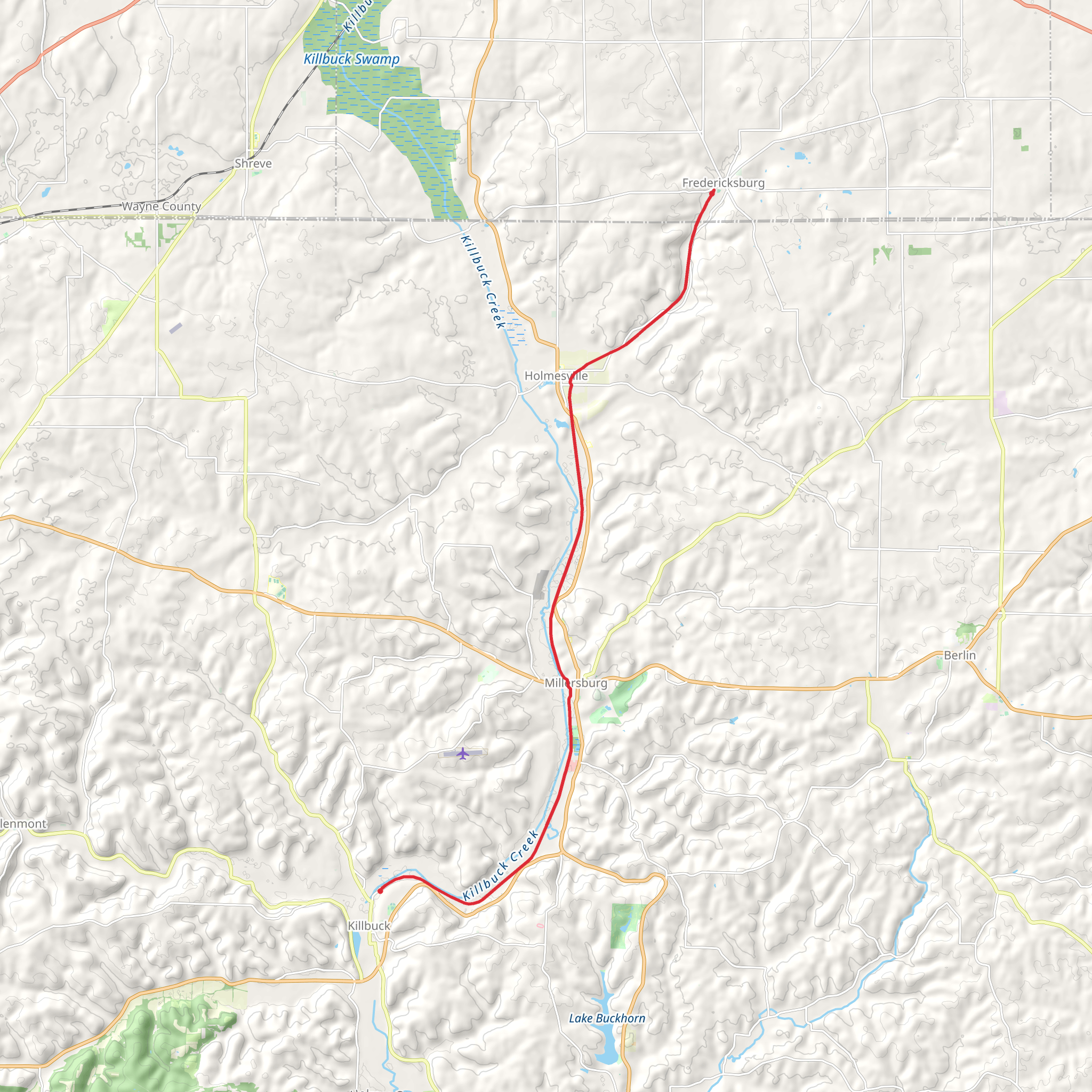 Holmes County Trail - Killbuck mobile static map
