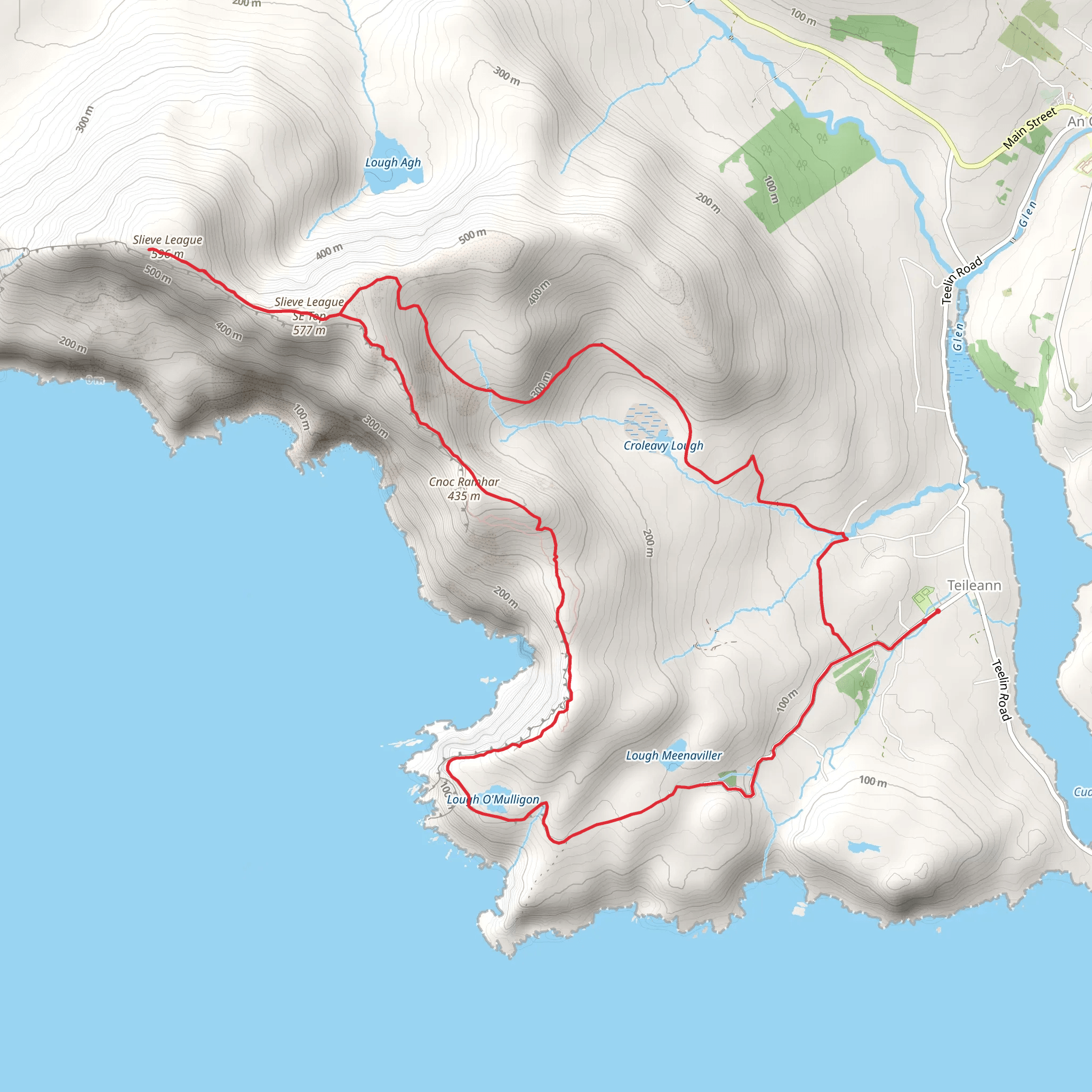 Slieve League Loop from Teelin mobile static map