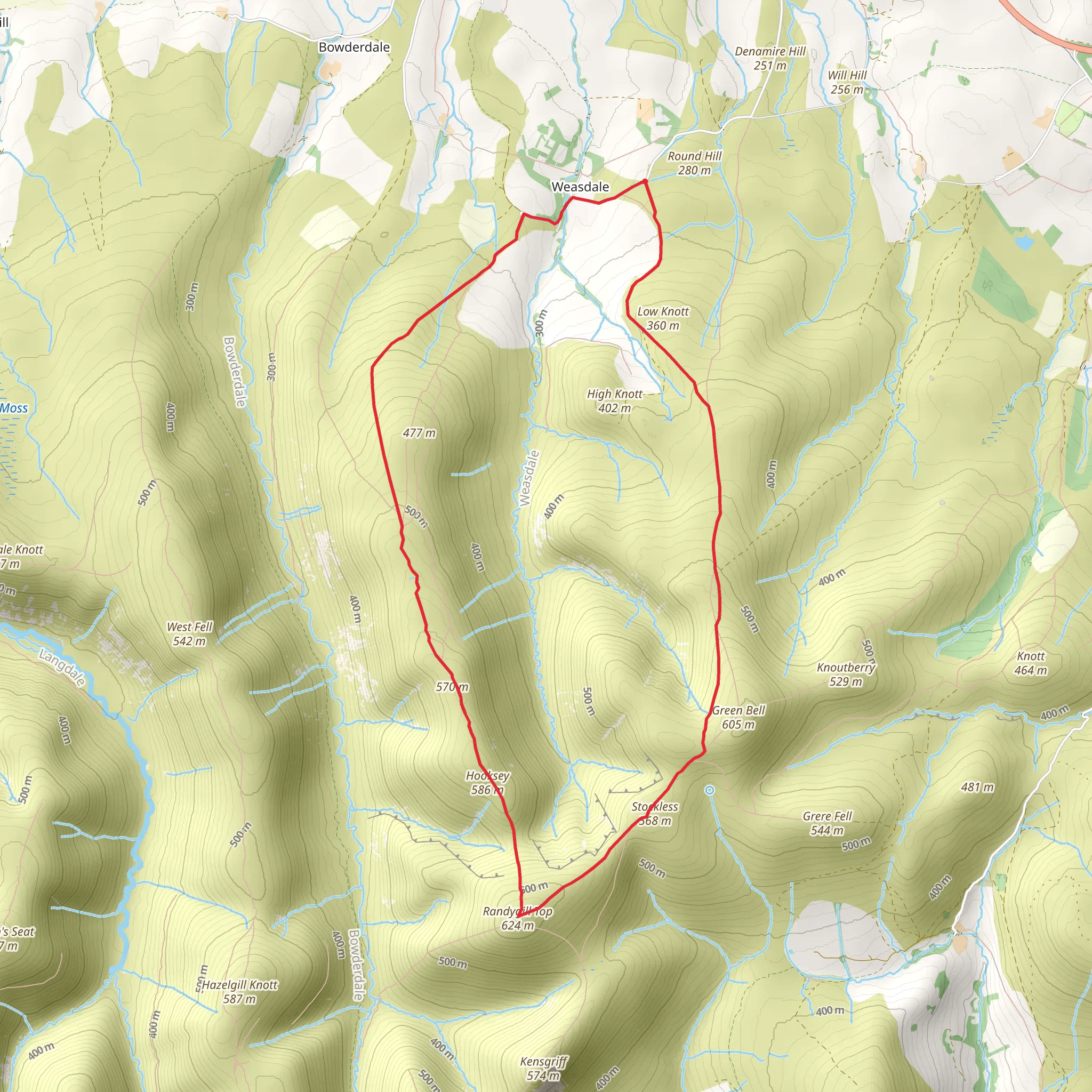 Randygill Top from Weasdale - Howgills mobile static map