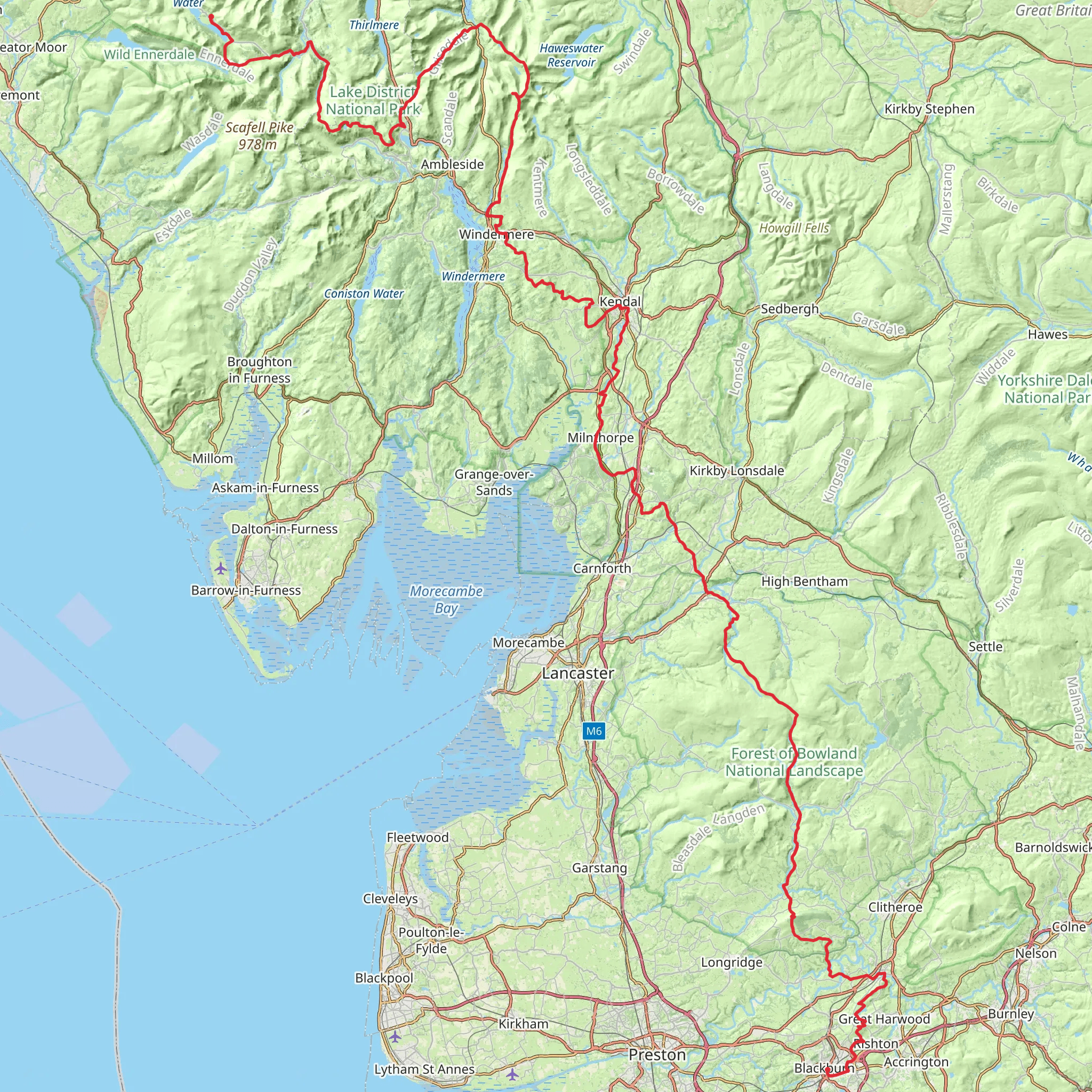 Wainwrights Way mobile static map