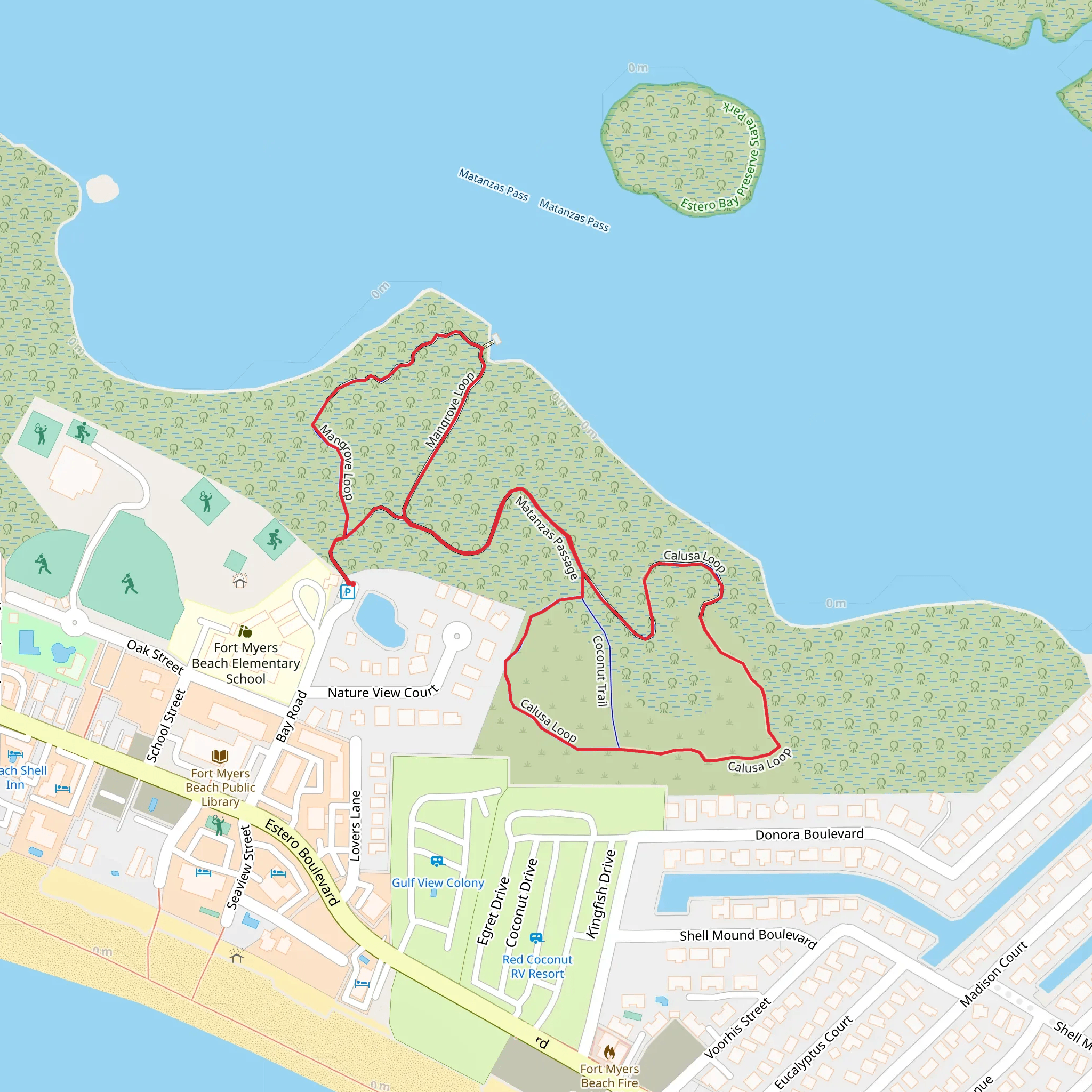 Mangrove, Matanzas Passage and Calusa Loop mobile static map